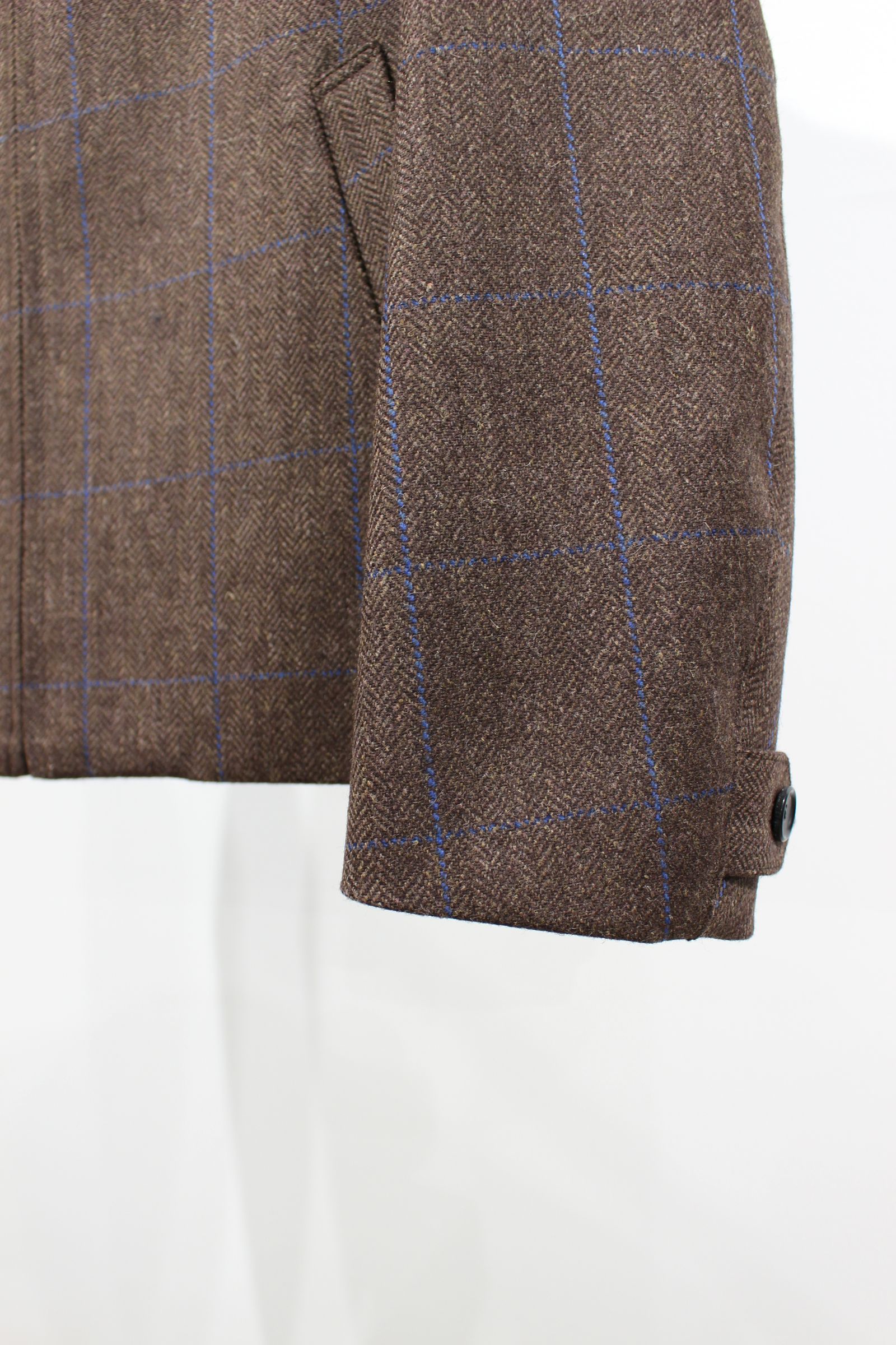 LOVAT TWEED HARRINGTON JACKET/D.BROWN-BLUE