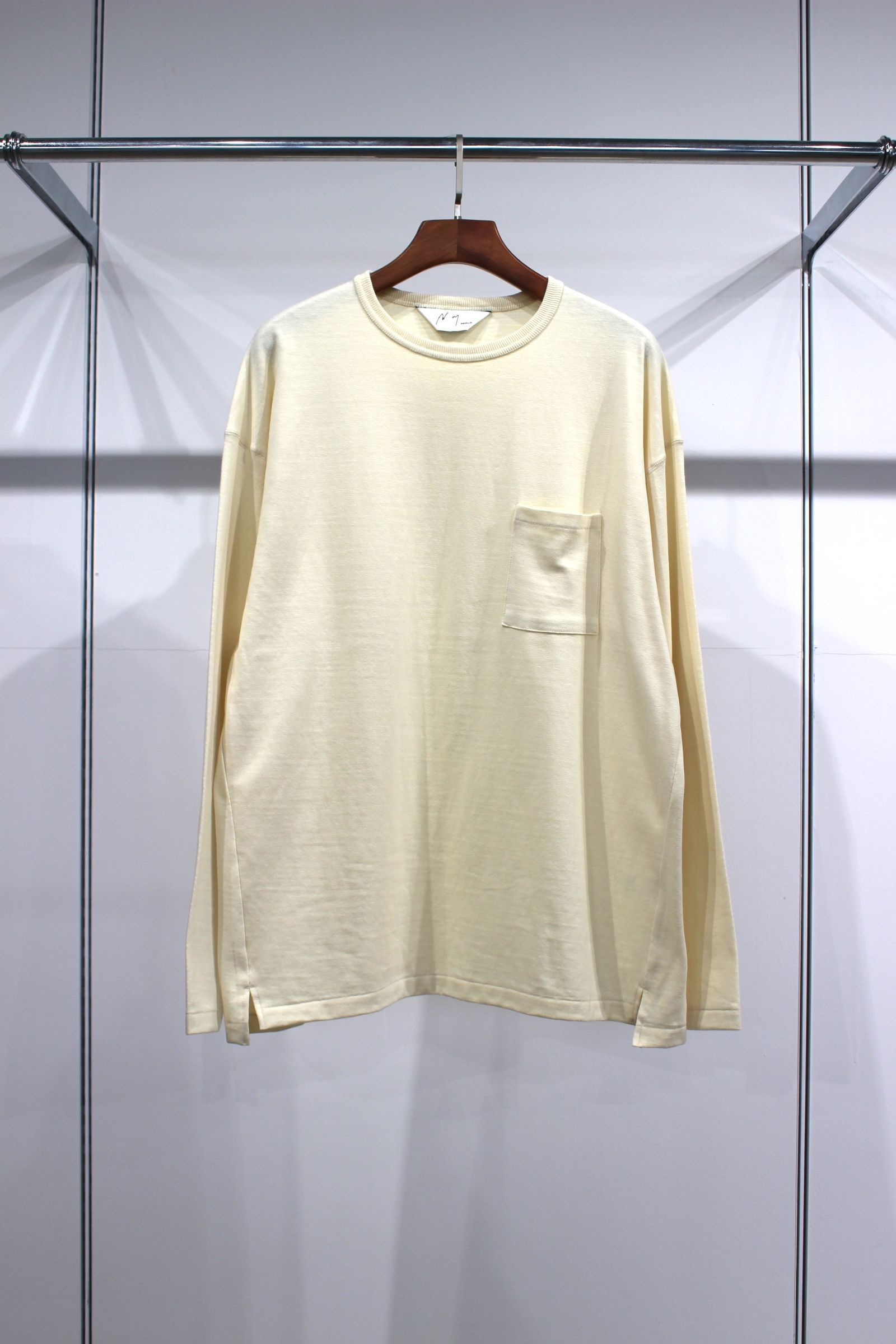 ANCELLM - C/R CREW NECK LS T-SHIRT/CREAM | NapsNote