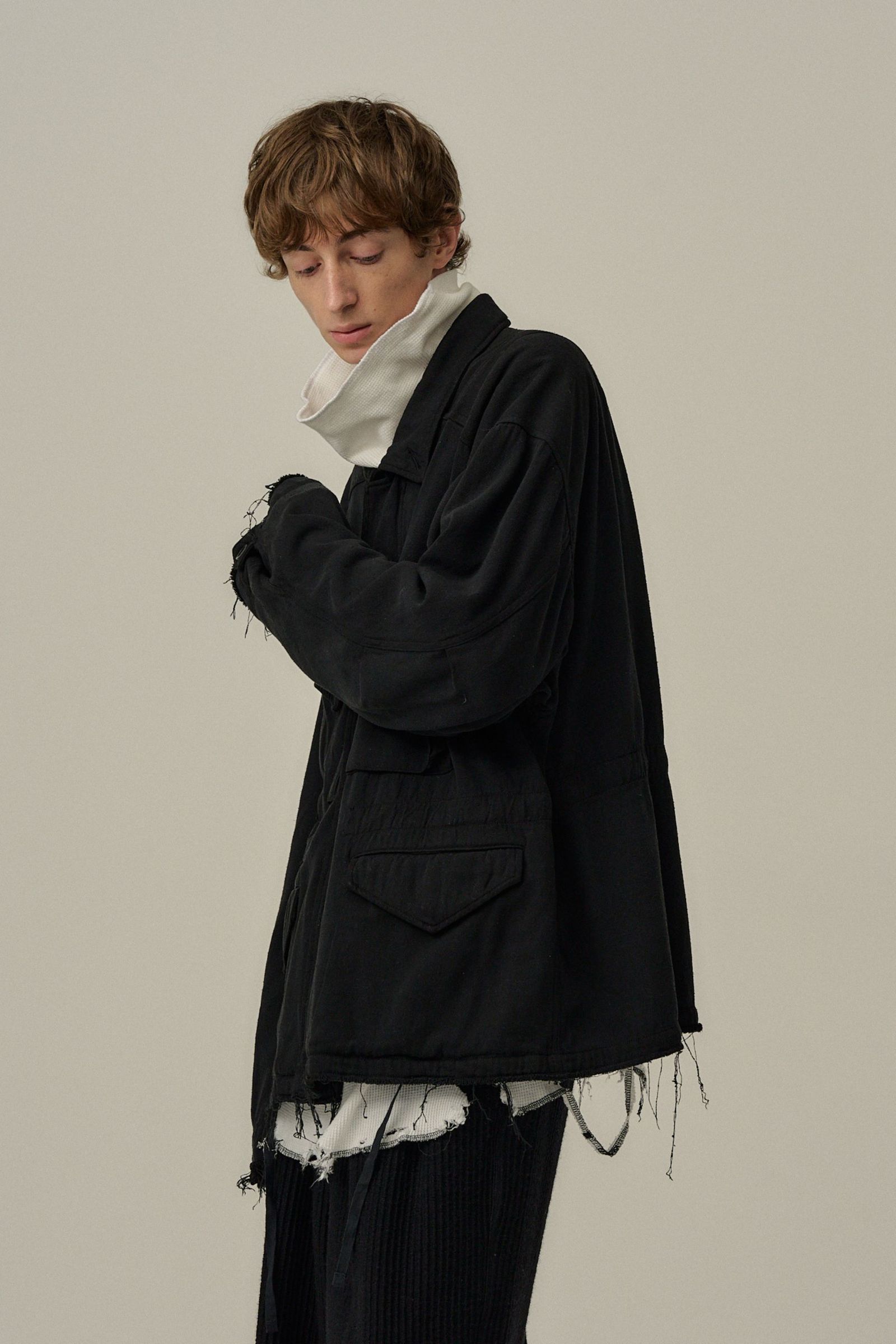 [ラスト1点] SILK SUEDE FIELD JACKET | BLACK | フィールドジャケット