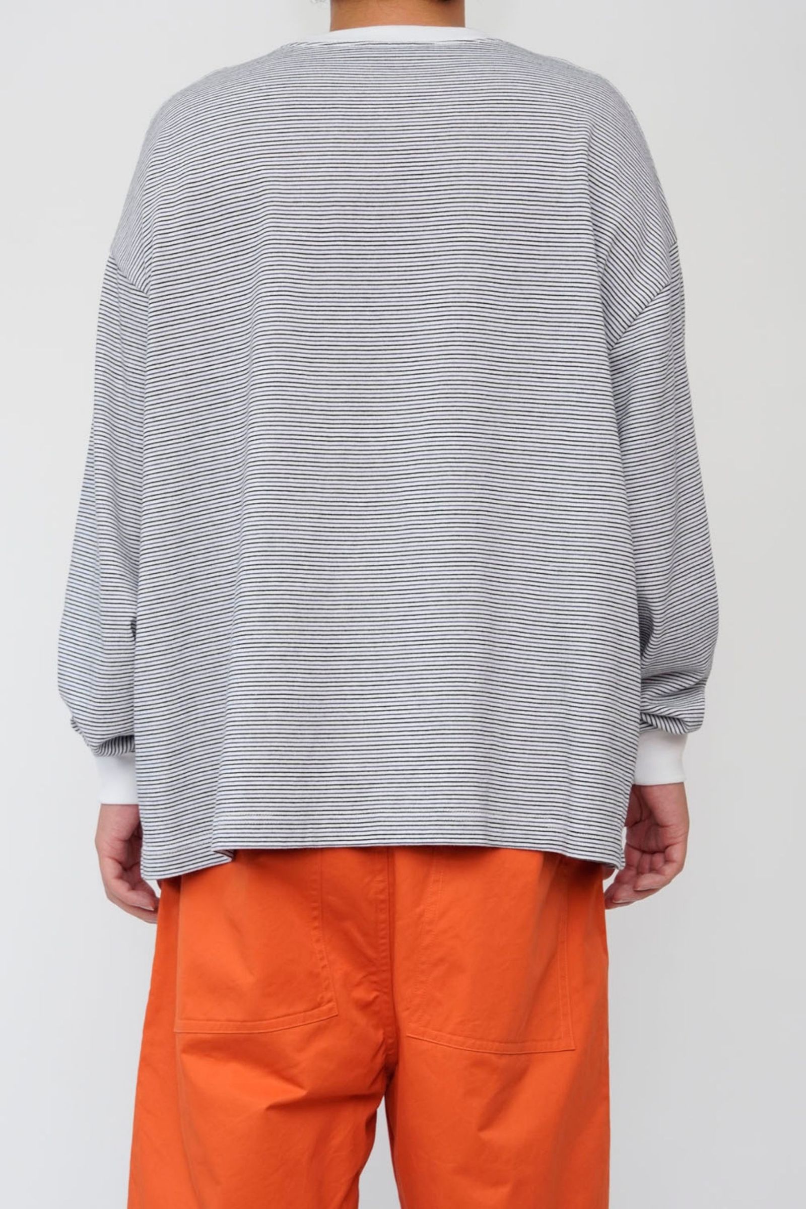 BORDER WIDE L/S T-SHIRT/WHITE