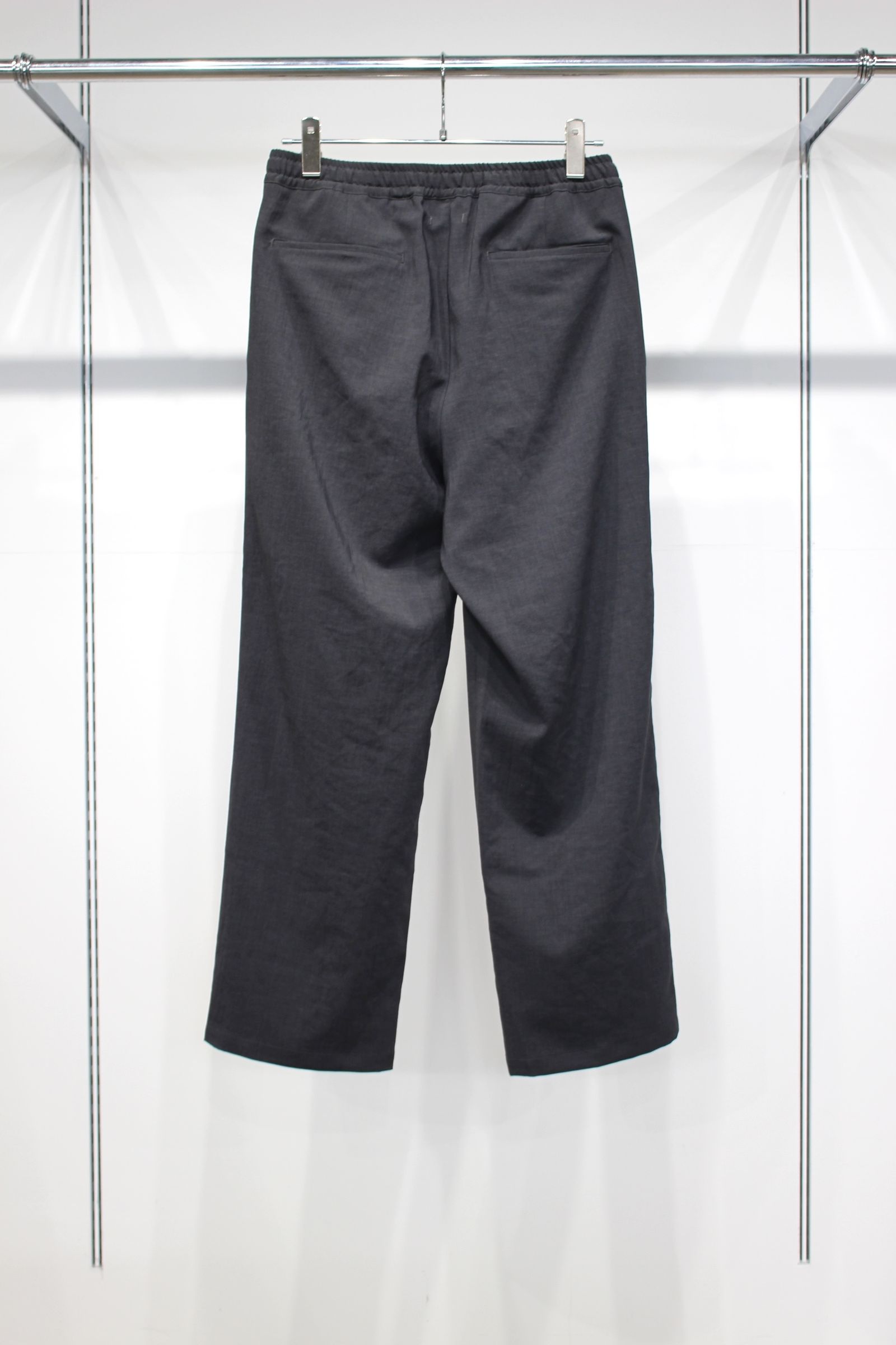 NEW SEMI WIDE SHARI PANTS | CHAMBRAY BLACK | イージーパンツ