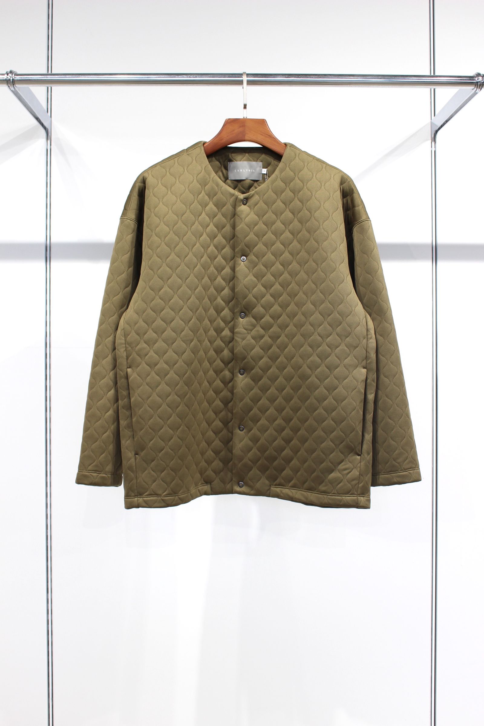 SNAP BUTTON CARDIGAN -quilting-/OLIVE