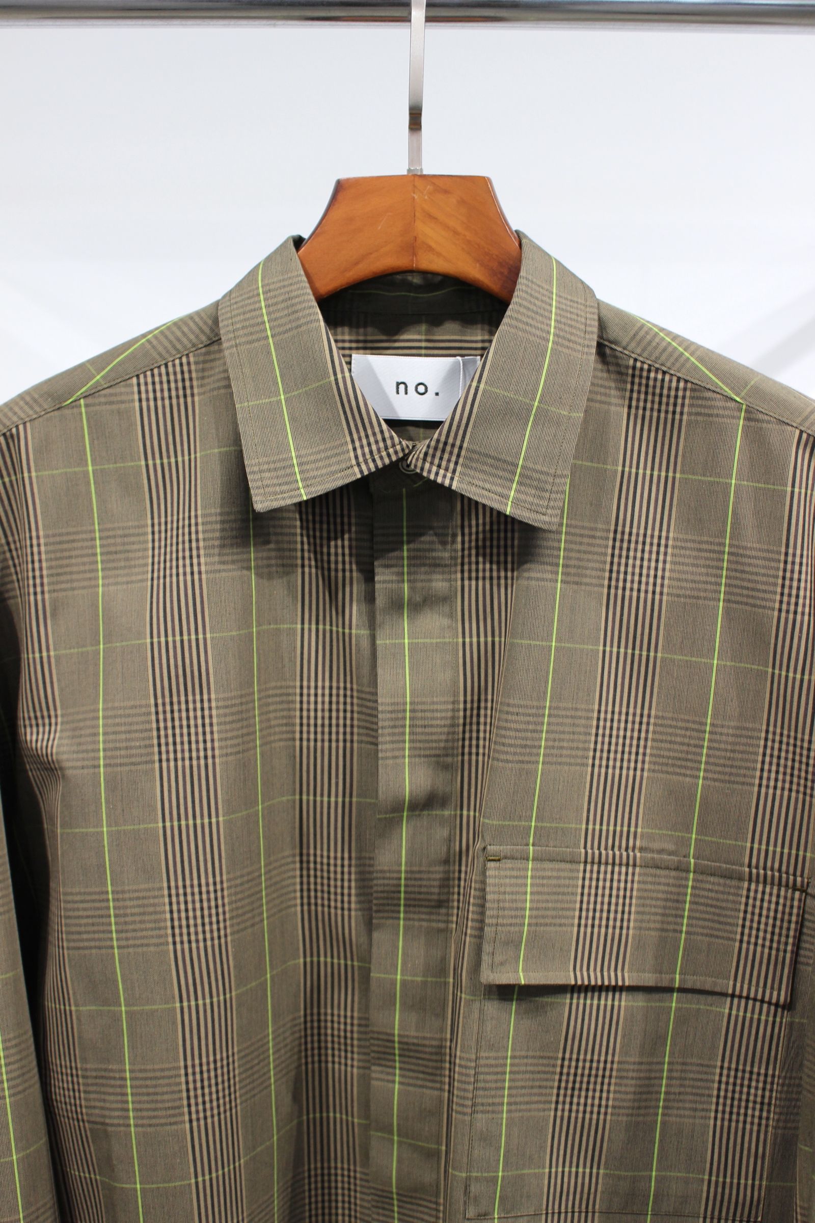 FLAP POCKET FLYFRONT SHIRT/BROWN CHECK