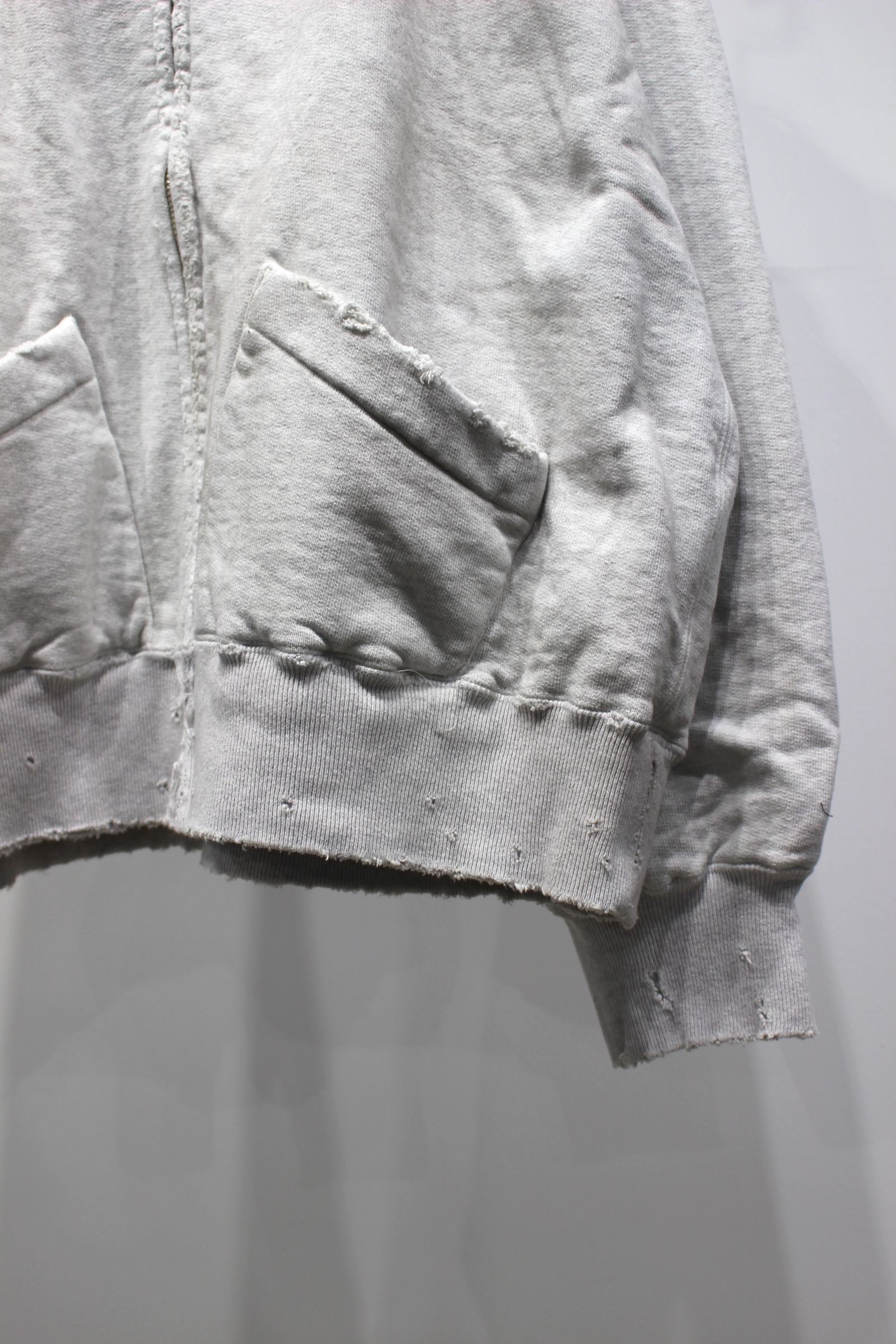 ZIP UP HOODIE | HEATHER WHITE | フーディー