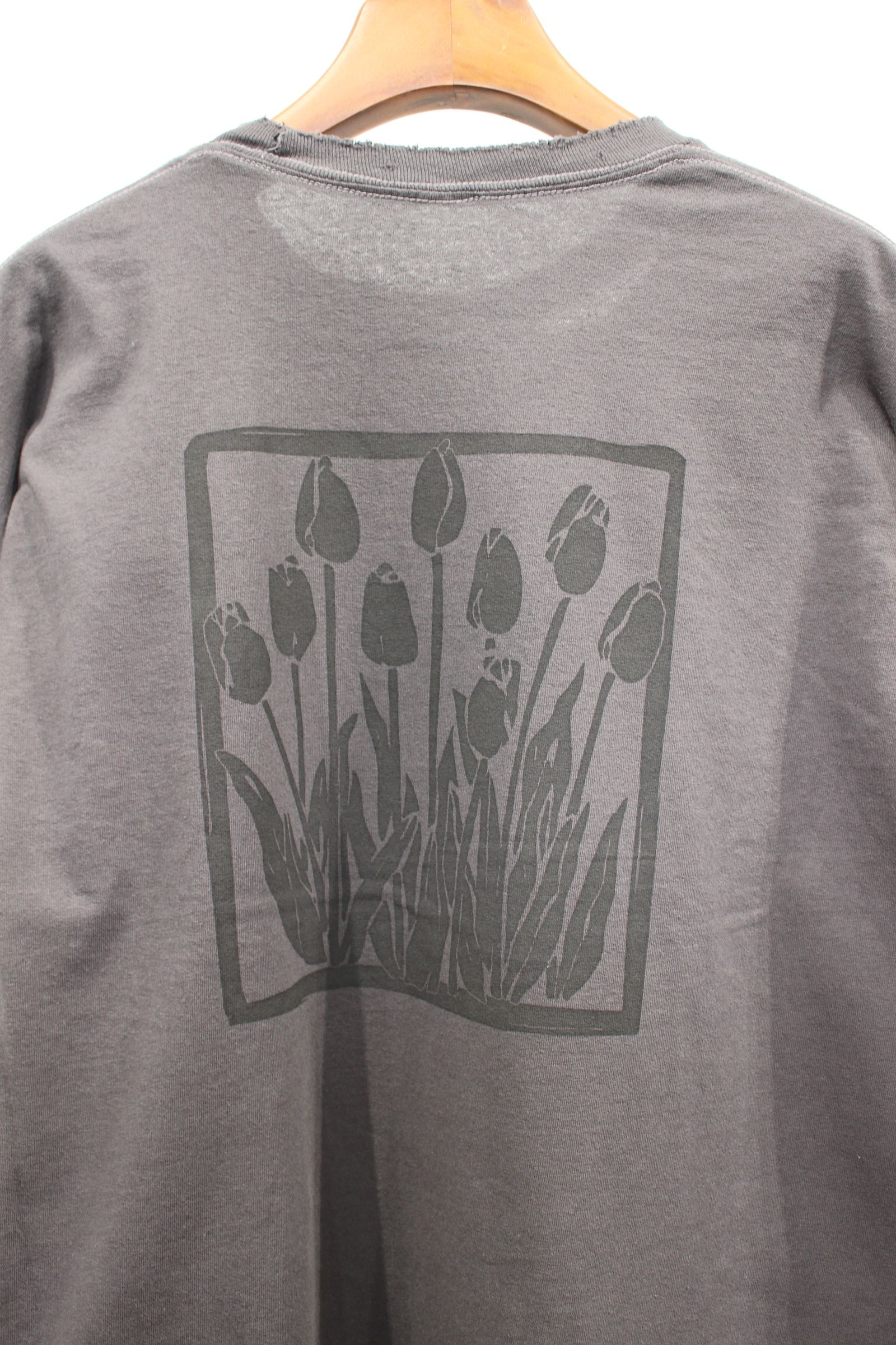 ANCELLM - DYED DAMEGE FLOWER PT LS T-SHIRT/BLACK | NapsNote