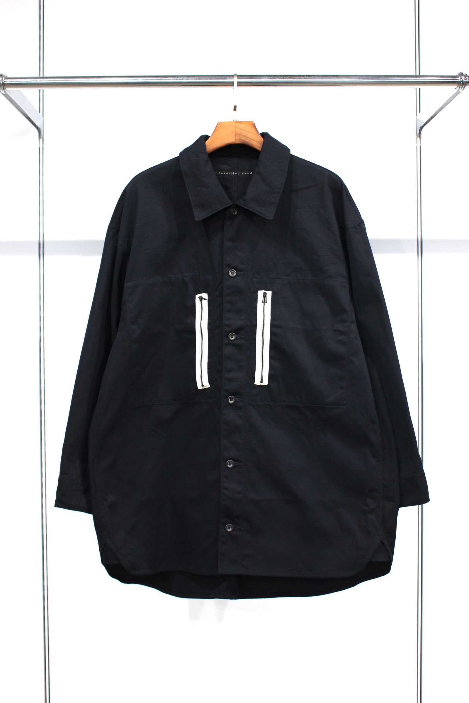 MILITARY CLOTH OVERSIZE SHIRT/NAVY