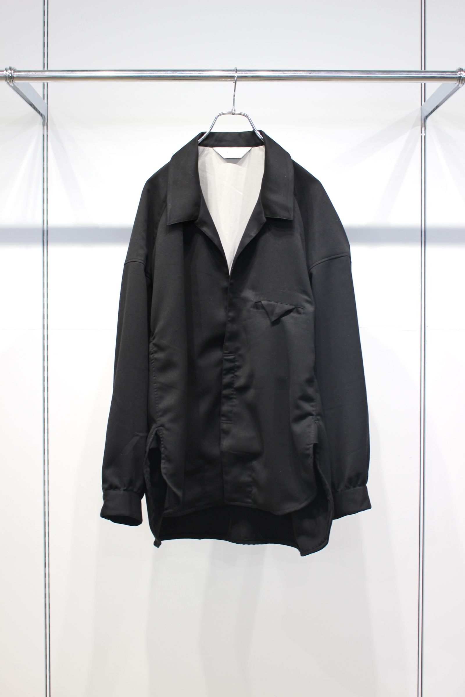 VEGAN SUEDE LONG SHIRT | BLACK | ロングシャツ