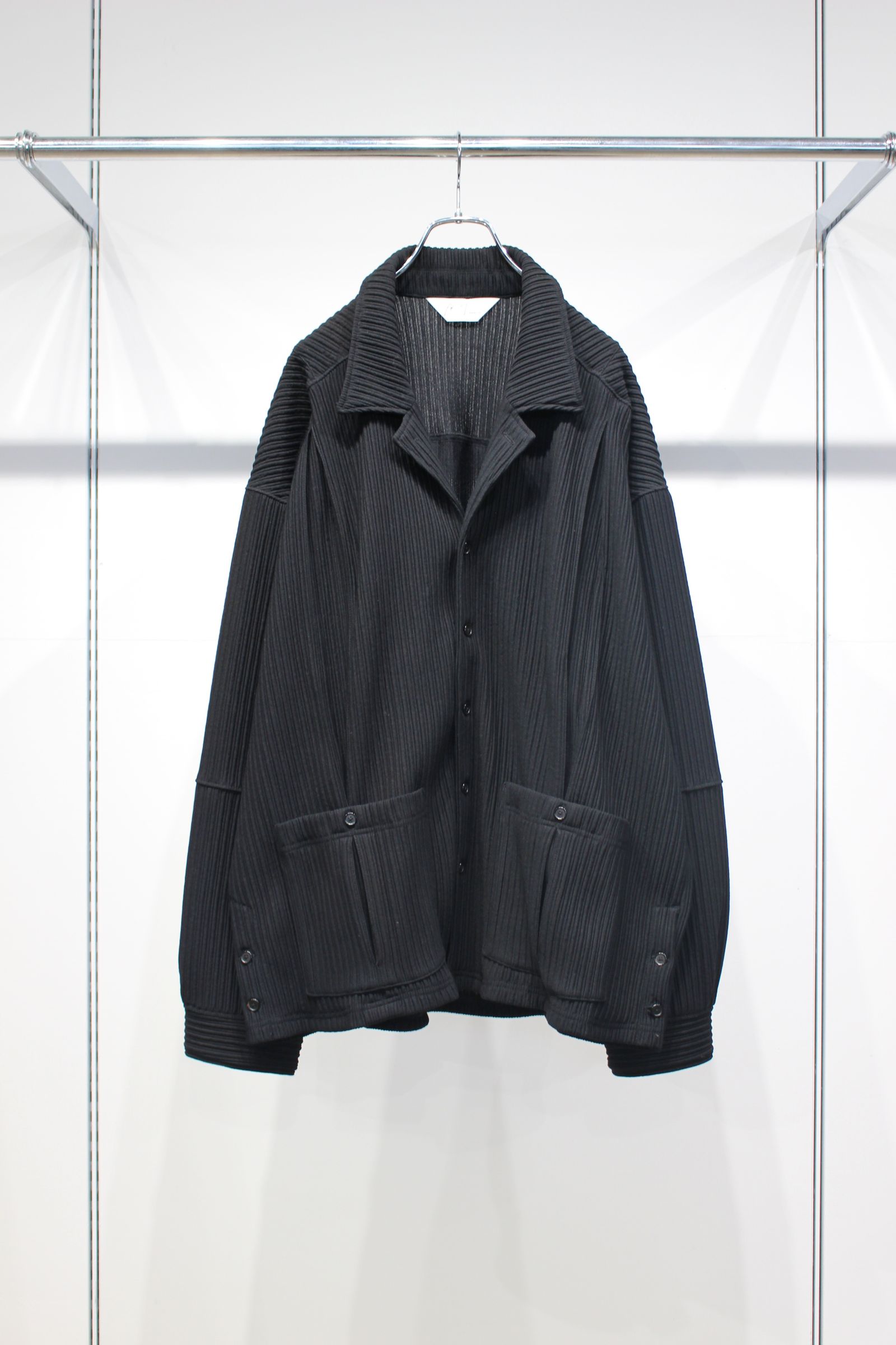WRINKLED STRIPE SHIRT | BLACK | シャツジャケット