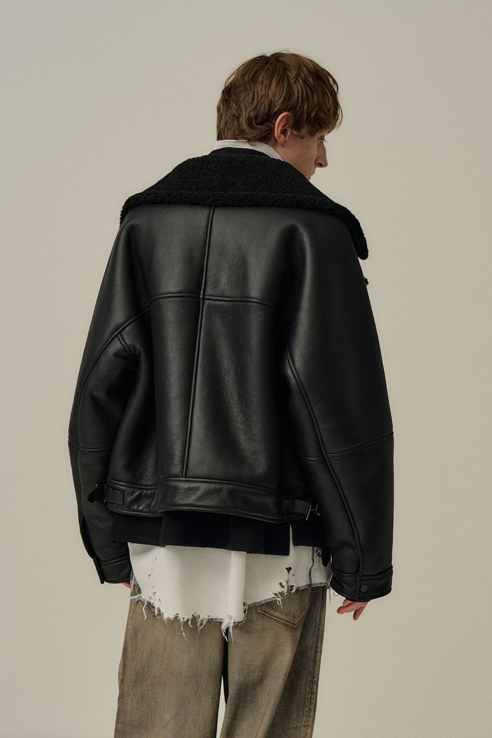 [ラスト1点] MOUTON DOUBLE JACKET | BLACK | ムートンジャケット