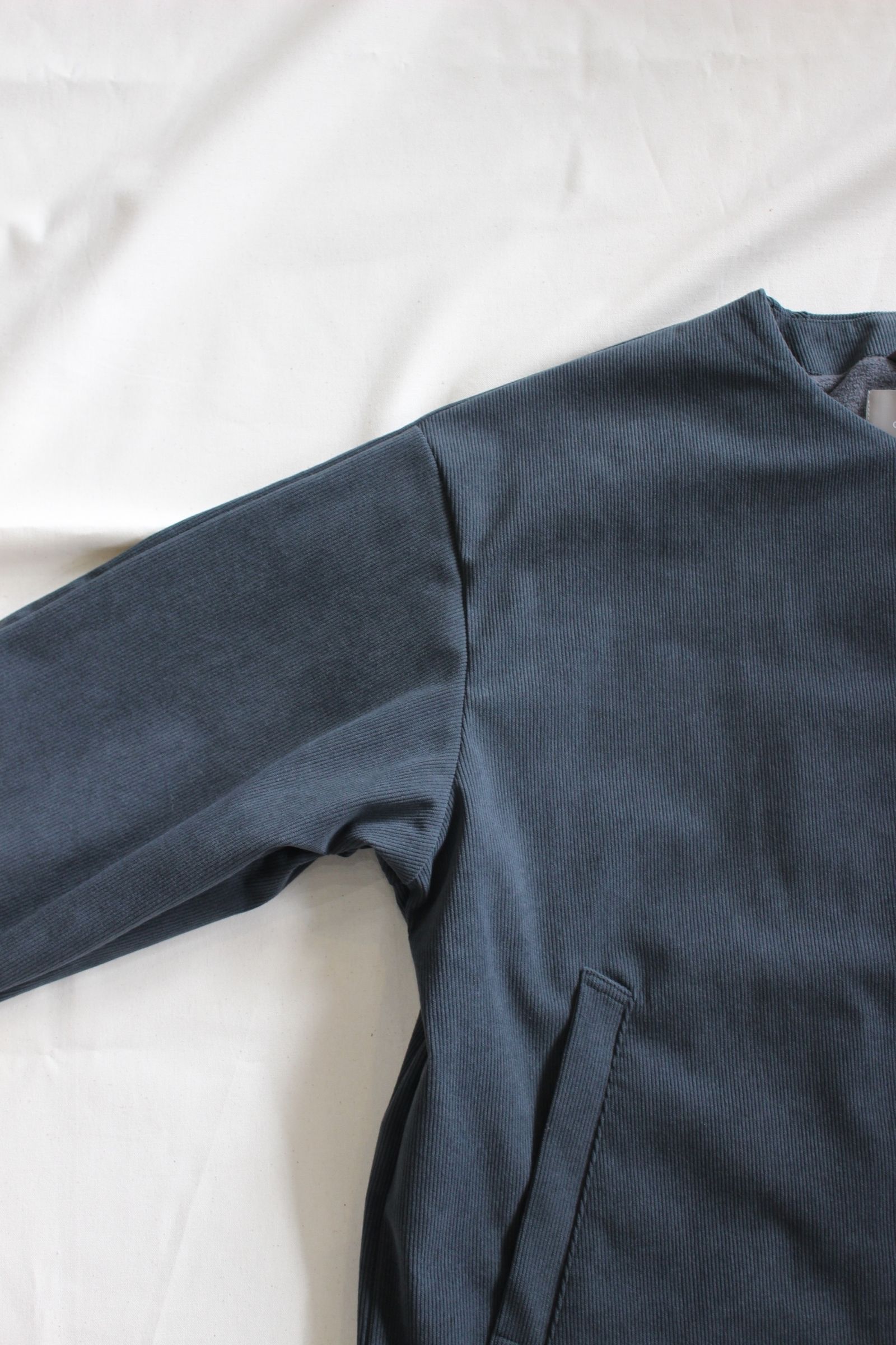 TRICOT CORDUROY COLLARLESS BLOUSON | CADET BLUE | コーデュロイブルゾン