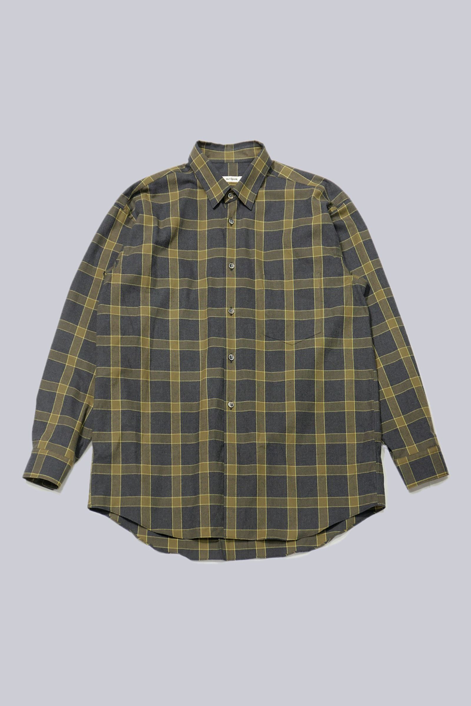 [ラスト1点] COTTON FLANNEL CHECK L/S REGULAR COLLAR SHIRT | GREEN CHECK | チェックシャツ