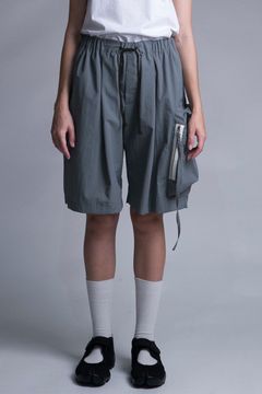 NYLON DYED TAFFETA SHORT PANTS/GRAY
