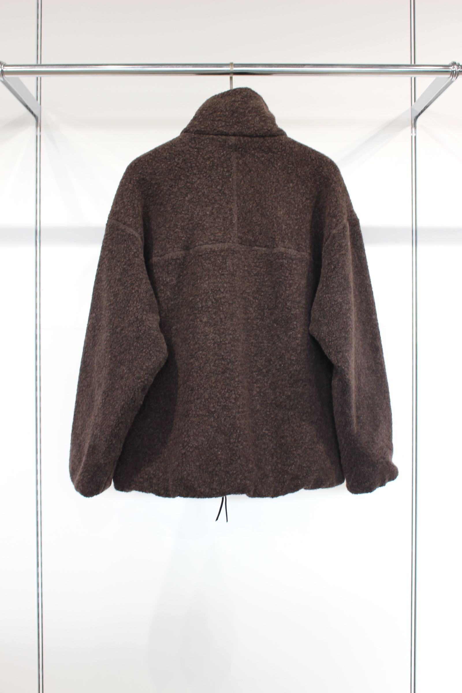 RECYCLED WOOL TUBE-NECK BLOUSON/D.BROWN