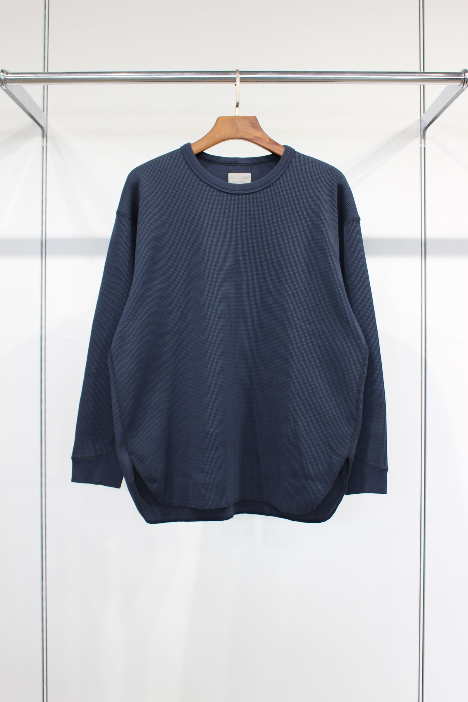 CREWNECK WAFFLE L/S TEE | NAVY | カットソー
