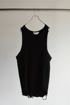 DAMAGE WAFFLE TANK TOP/BLACK