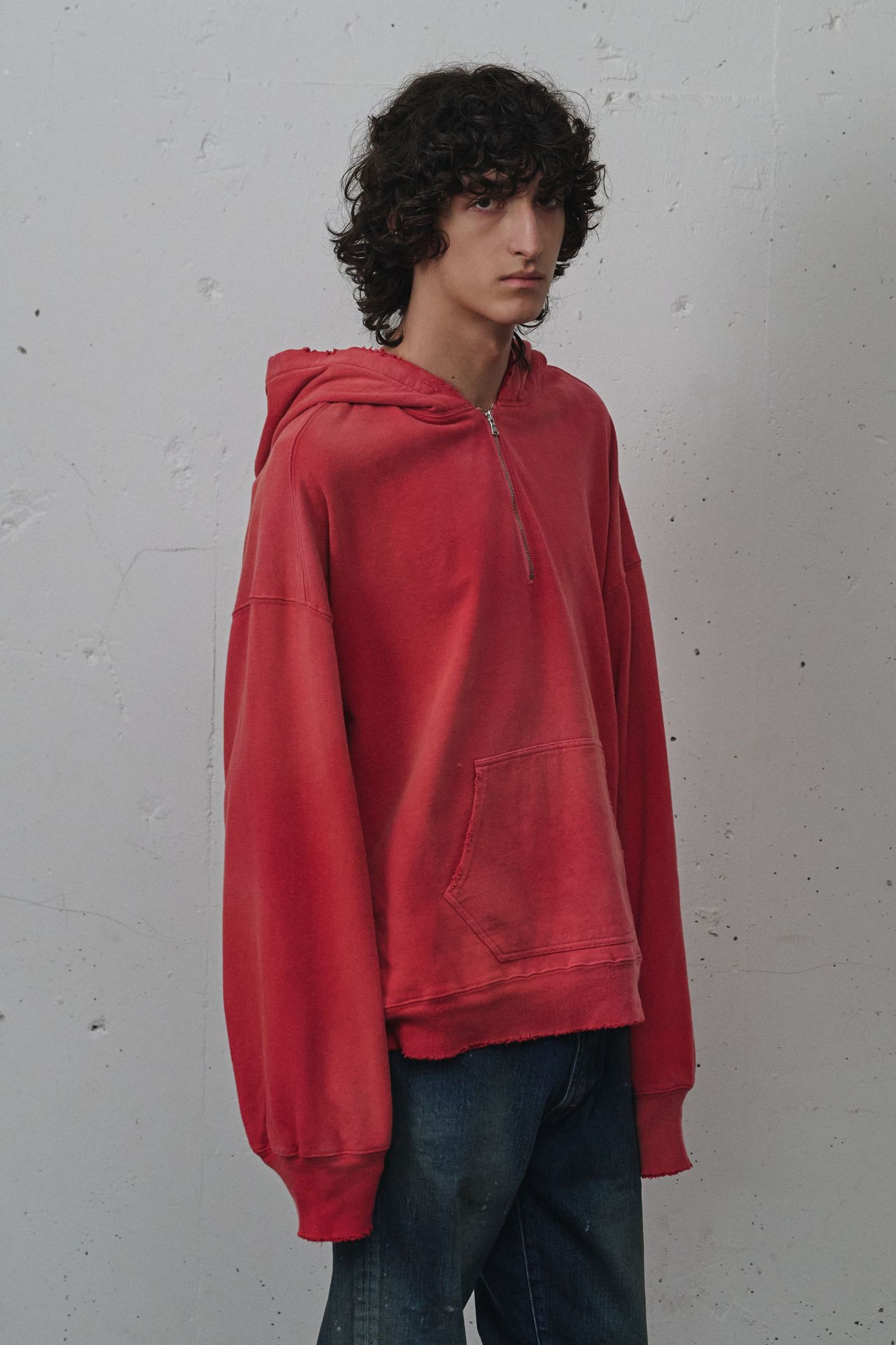 LIGHT LOOP ZIP HOODIE | RED | ジップパーカー