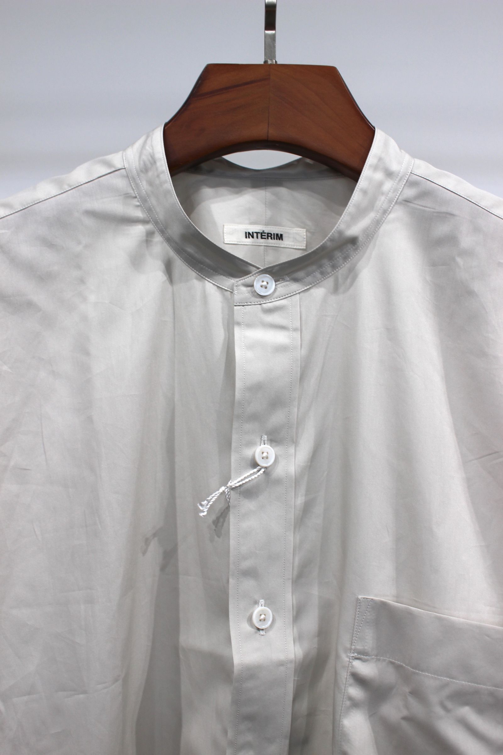 HYPER BIG 200/2 SUPIMA BROAD STAND COLLAR SHIRT/L.BEIGE