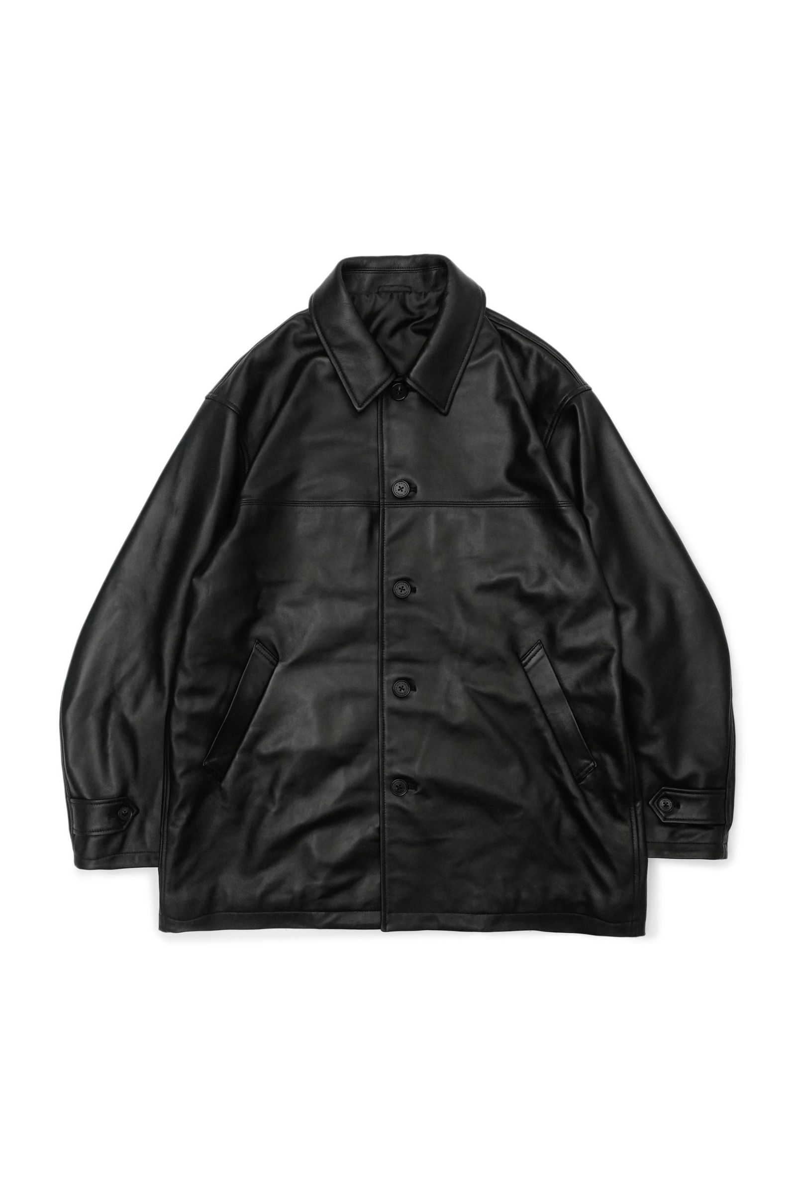 UNIVERSAL PRODUCTS - LEATHER CAR COAT | BLACK | レザーコート