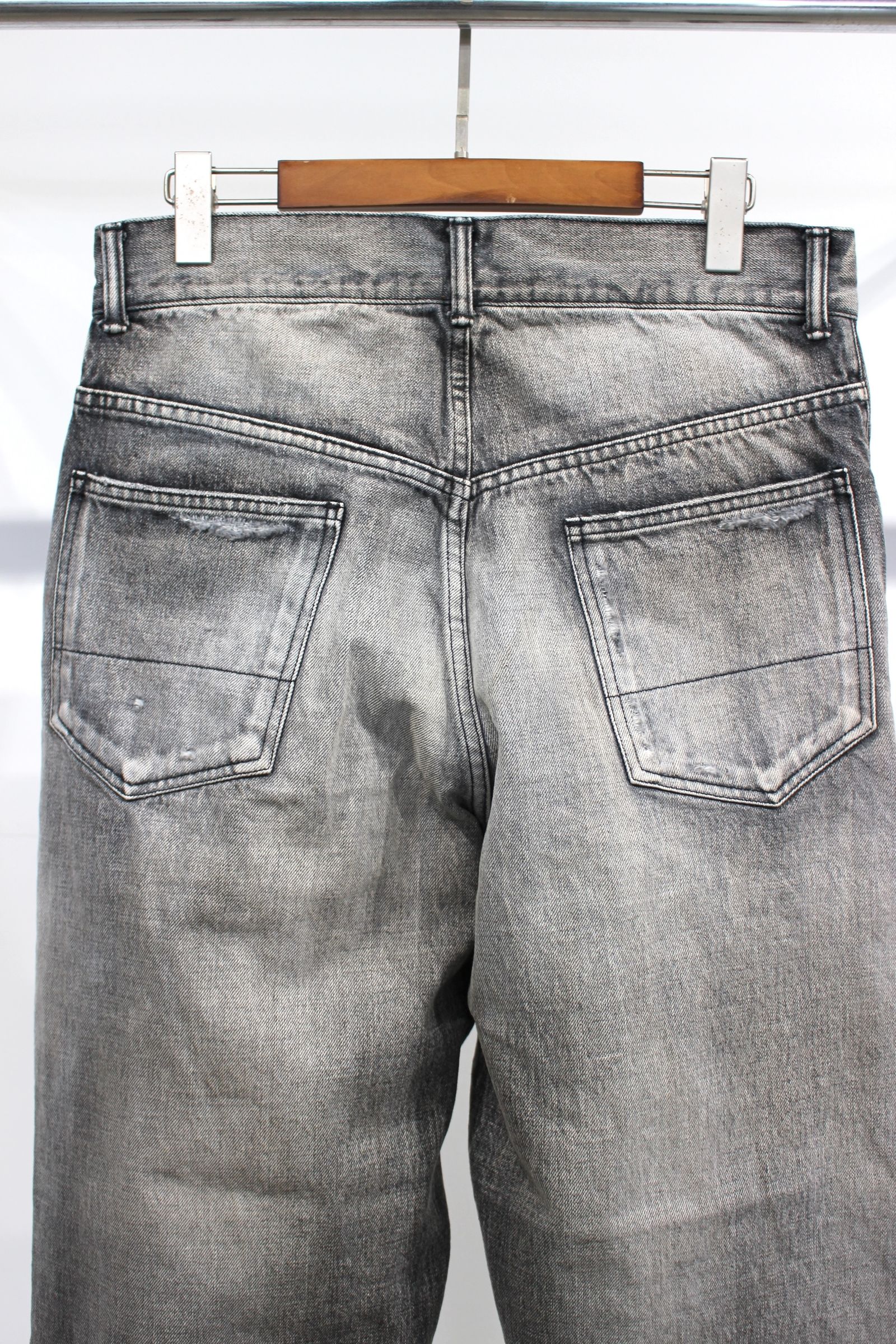 CRASH SELVEDGE DENIM STRAIGHT 5P PANTS/BLACK