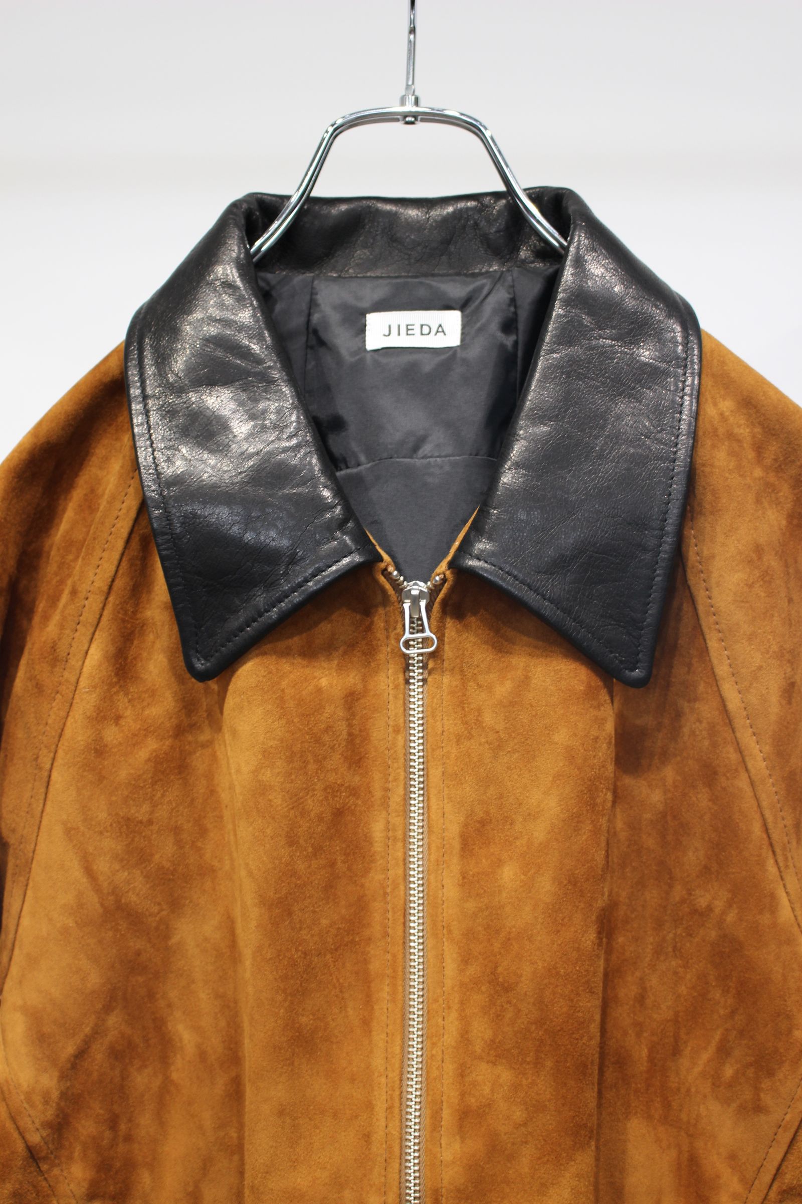 NUBUCK DRAPING LEATHER JACKET | BROWN | レザージャケット