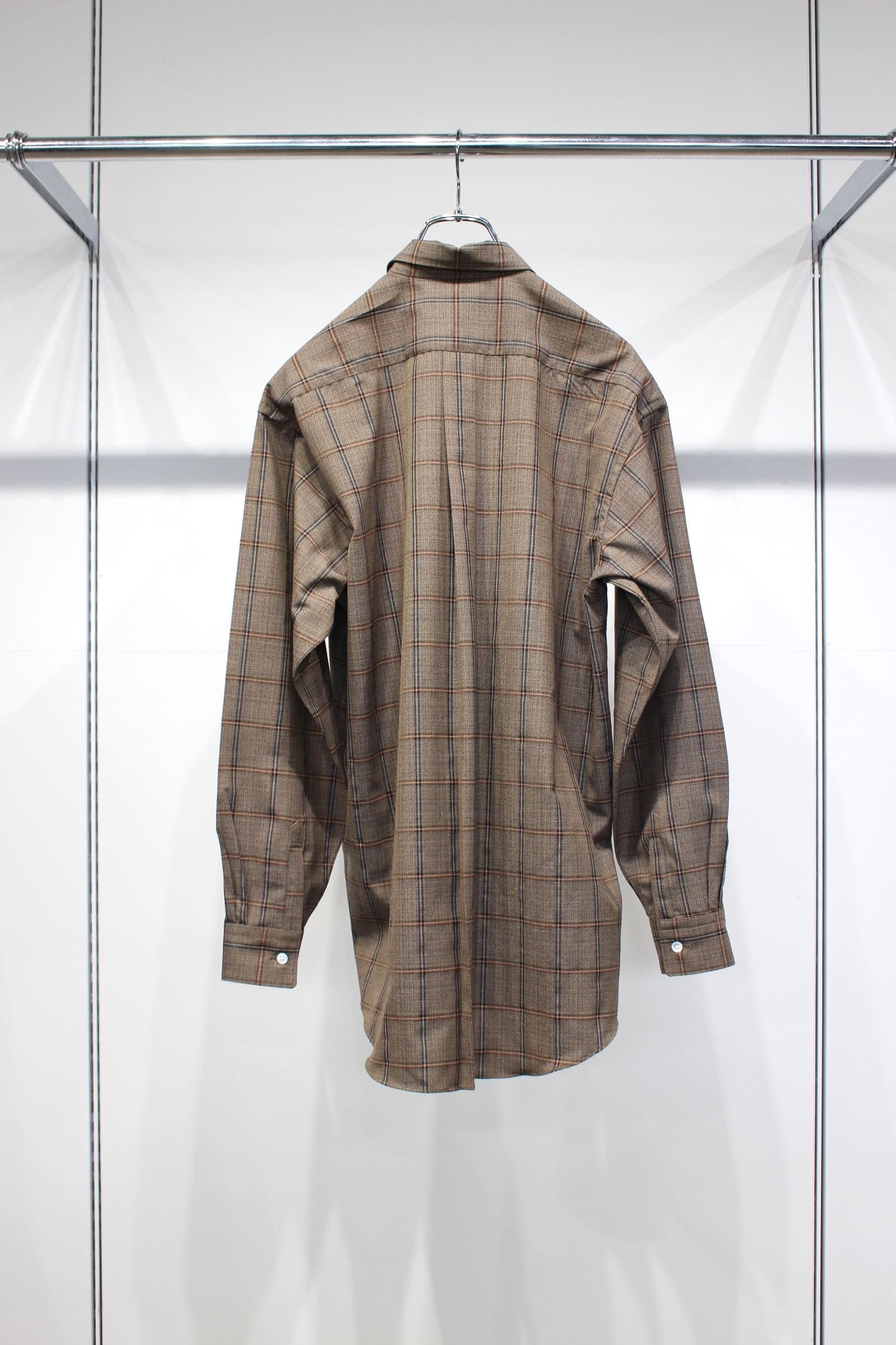 PRINCE OF WALES WOOL CHECK L/S REGULAR SHIRTS | BITTER COFFEE CHECK | チェックシャツ