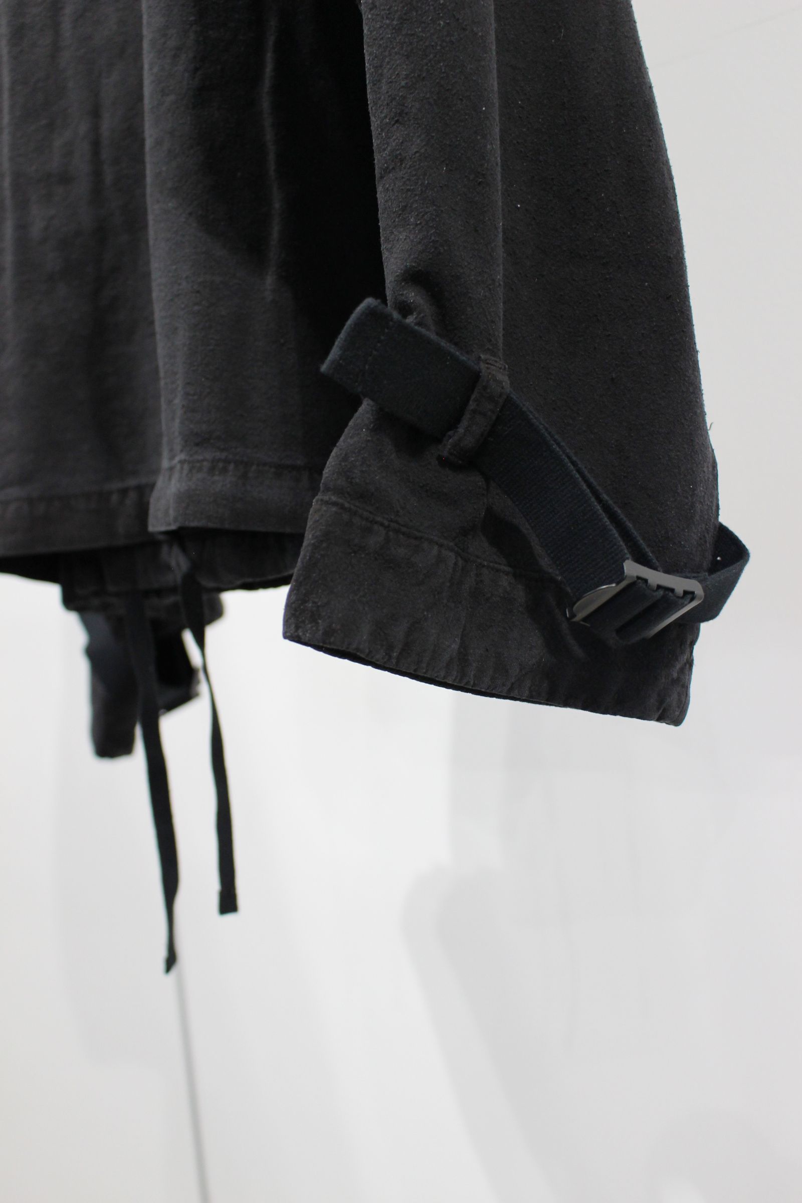 SILK SUEDE WRAP BLOUSON/BLACK