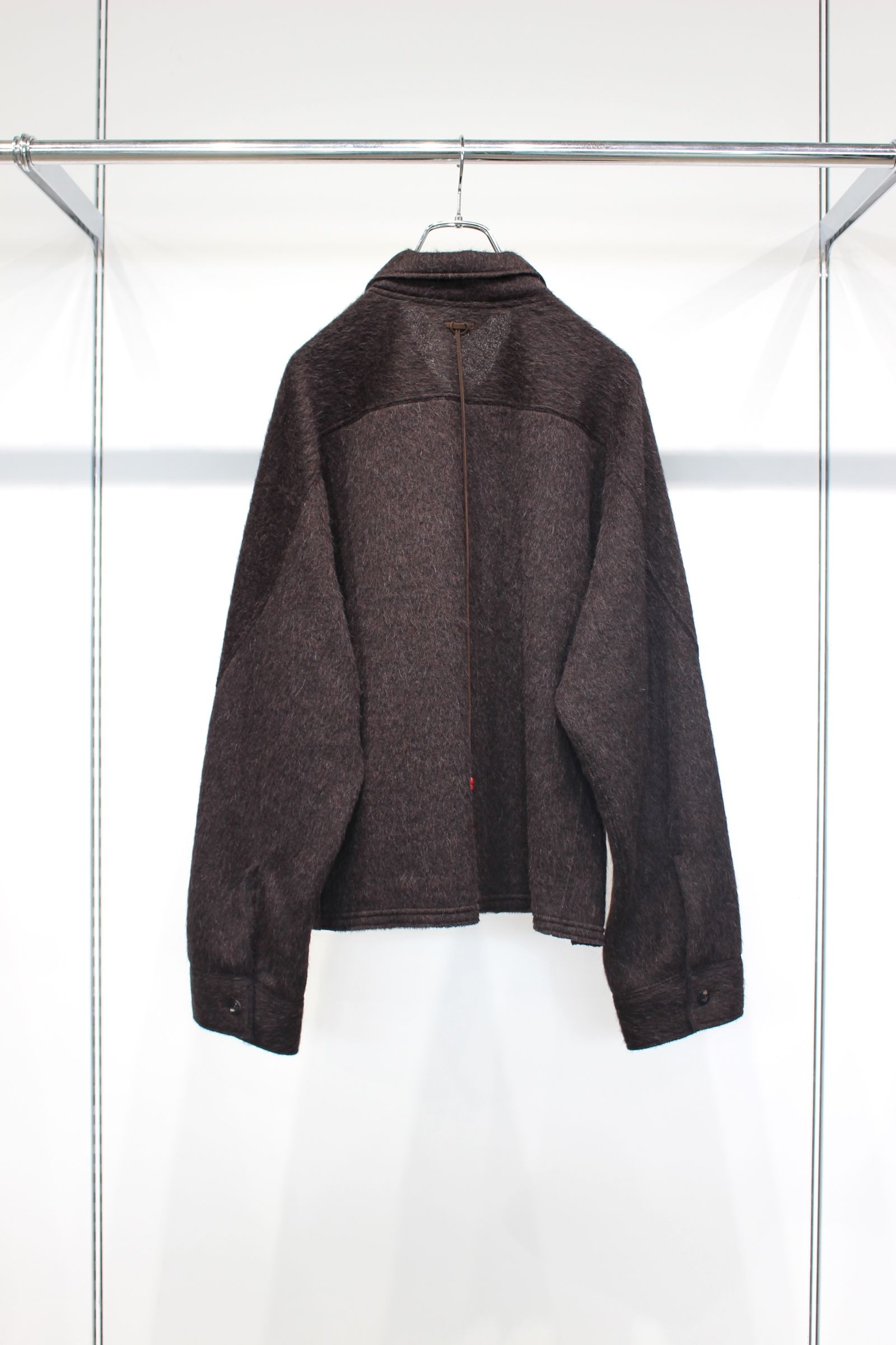 SHAGGY ZIP UP SHIRT | BROWN | ジップアップシャツ