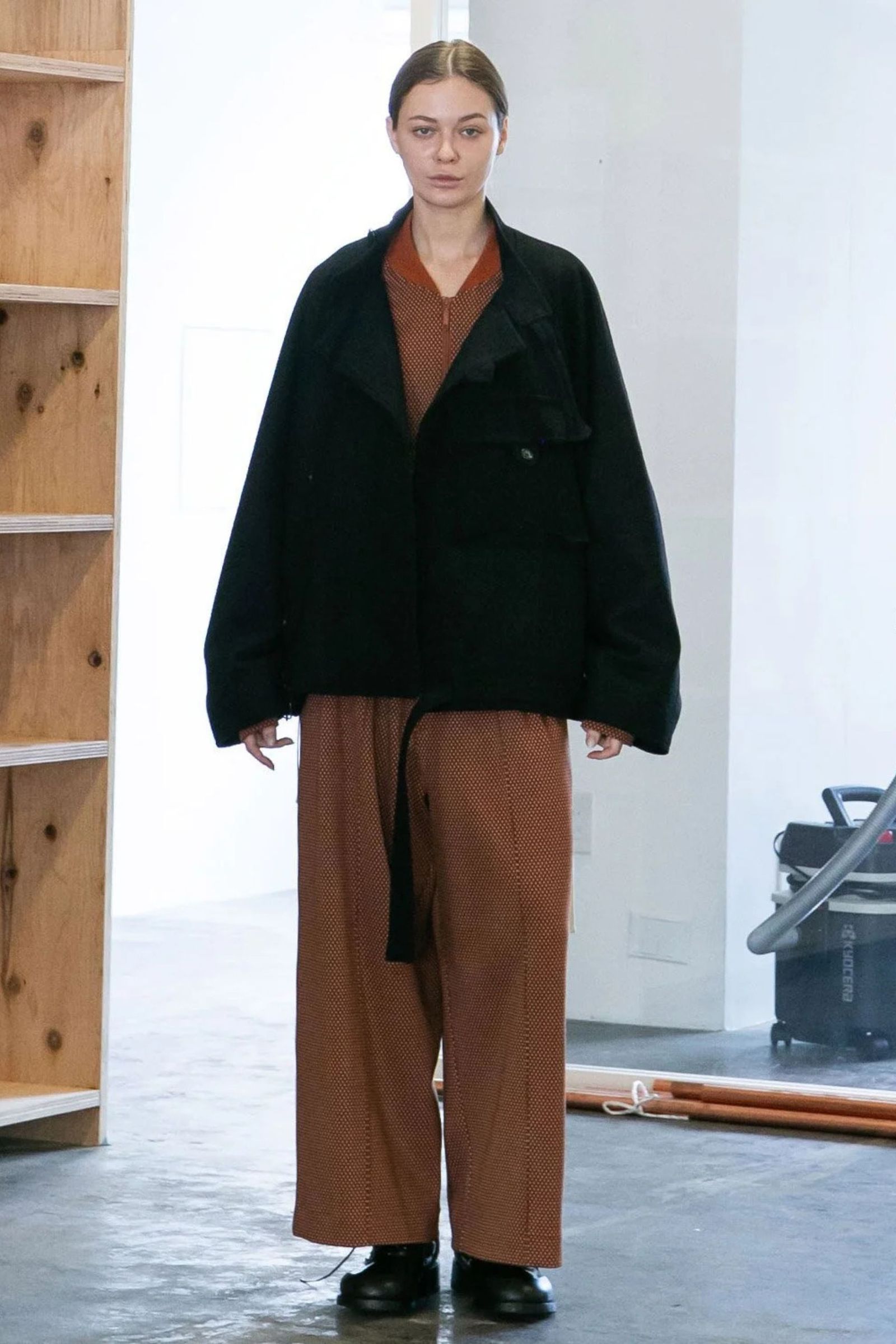 MELTON FABRIC MOTORCYCLE JACKET | BLACK | アウター