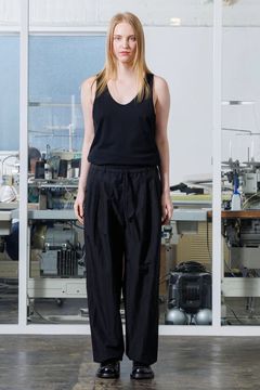 SUPIMA COTTON x NYLON TYPEWRITER Easy Wide Pants | BLACK | ワイドパンツ