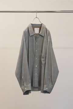 AGING RAYON CHECK SHIRT | BLUE | シャツ