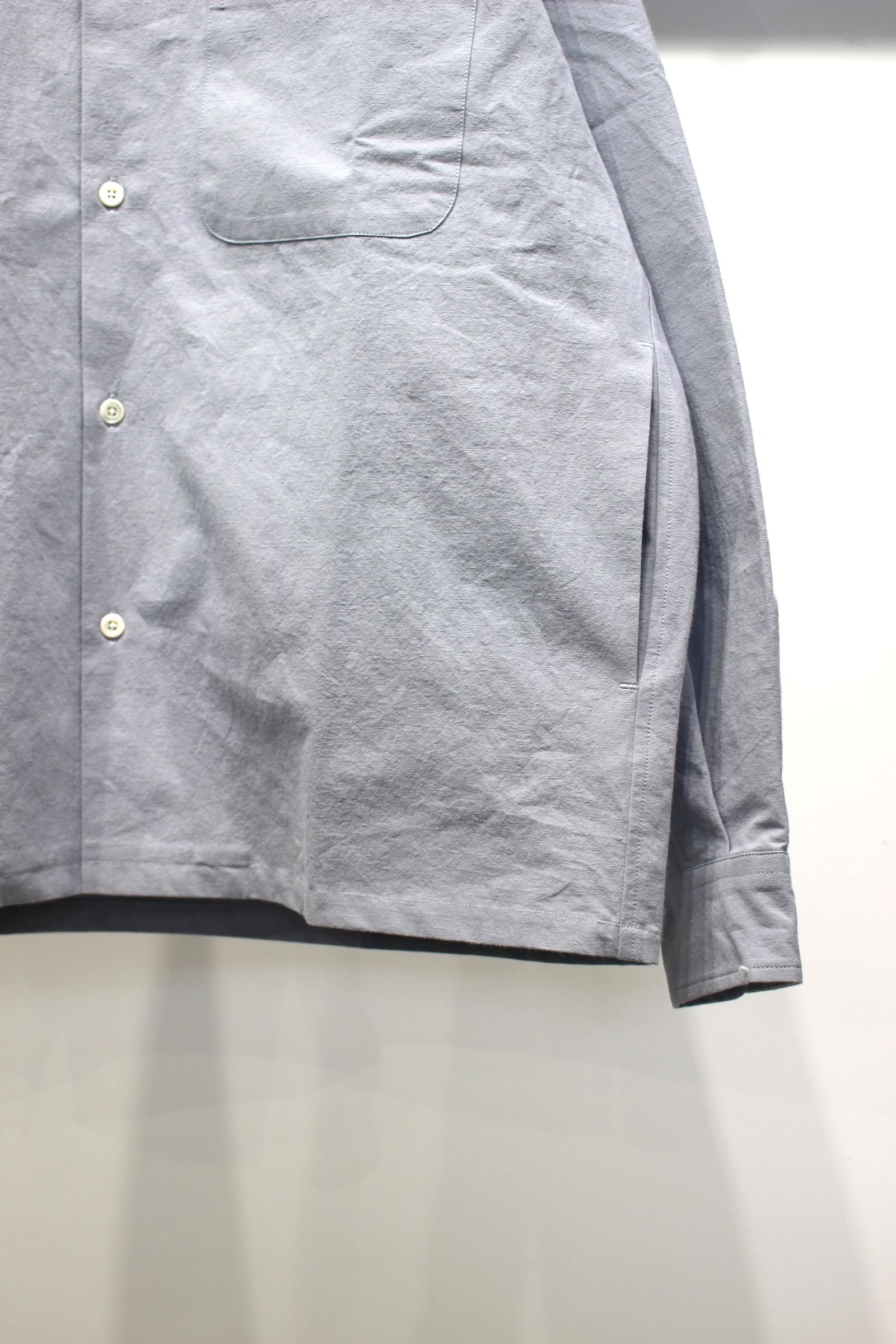 COTTON / LINEN WASHER JACKET | SAX GRAY | シャツ