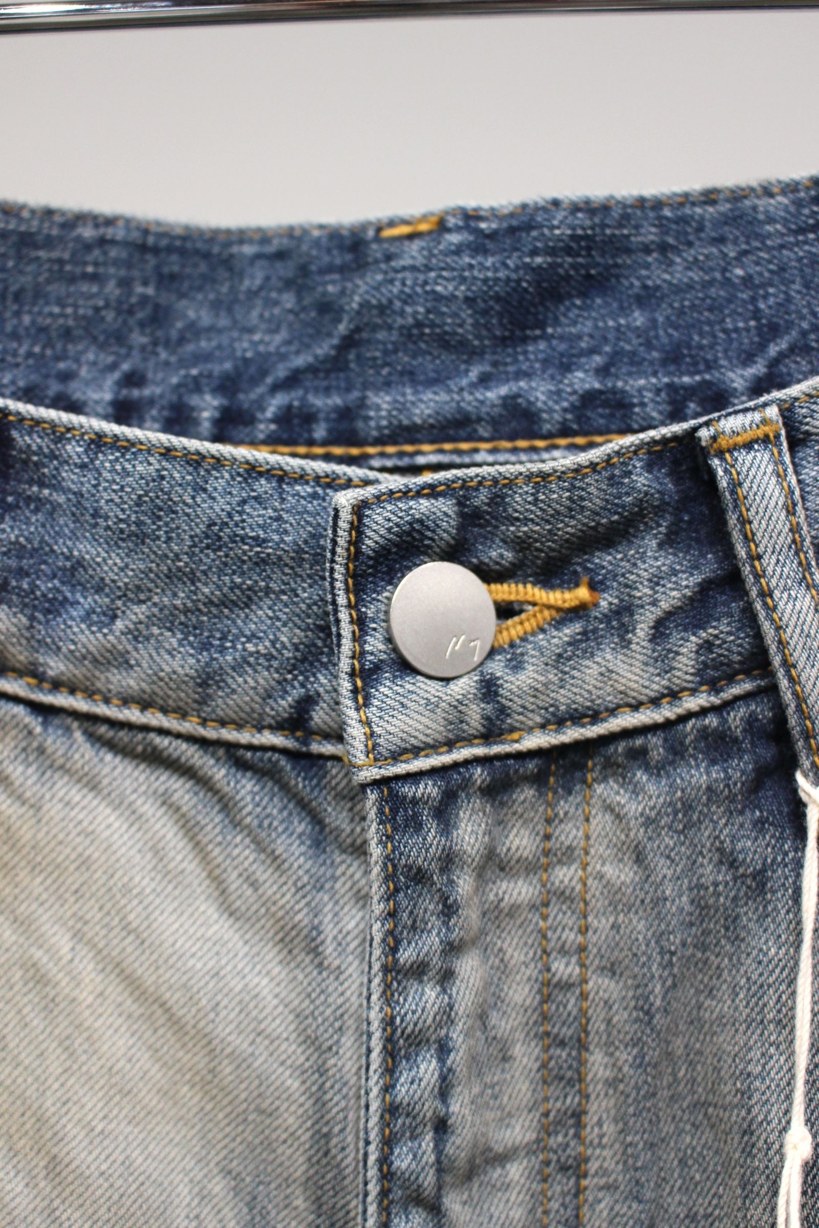 ANCELLM - [ラスト1点] DAMAGE WIDE 5P DENIM PANTS | INDIGO