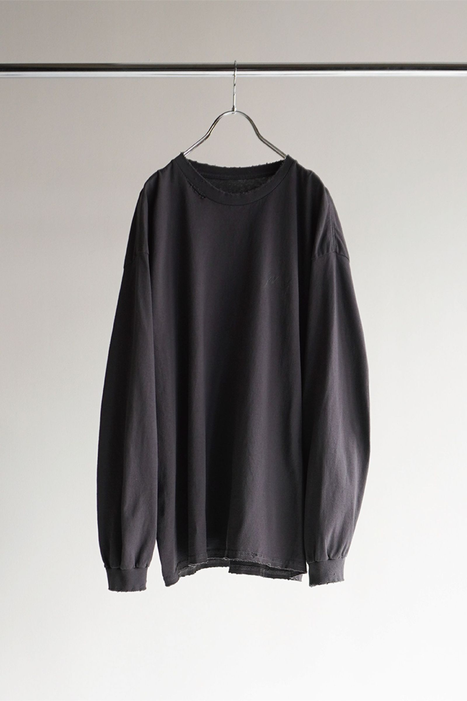 ANCELLM - DYED DAMEGE FLOWER PT LS T-SHIRT/BLACK | NapsNote