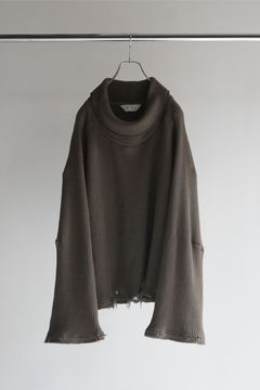 HEAVYWAFFLE DAMAGE LS T-SHIRT | D.OLIVE | ダメージワッフル