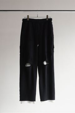 CRASH SWEAT LAYERED PANTS/BLACK