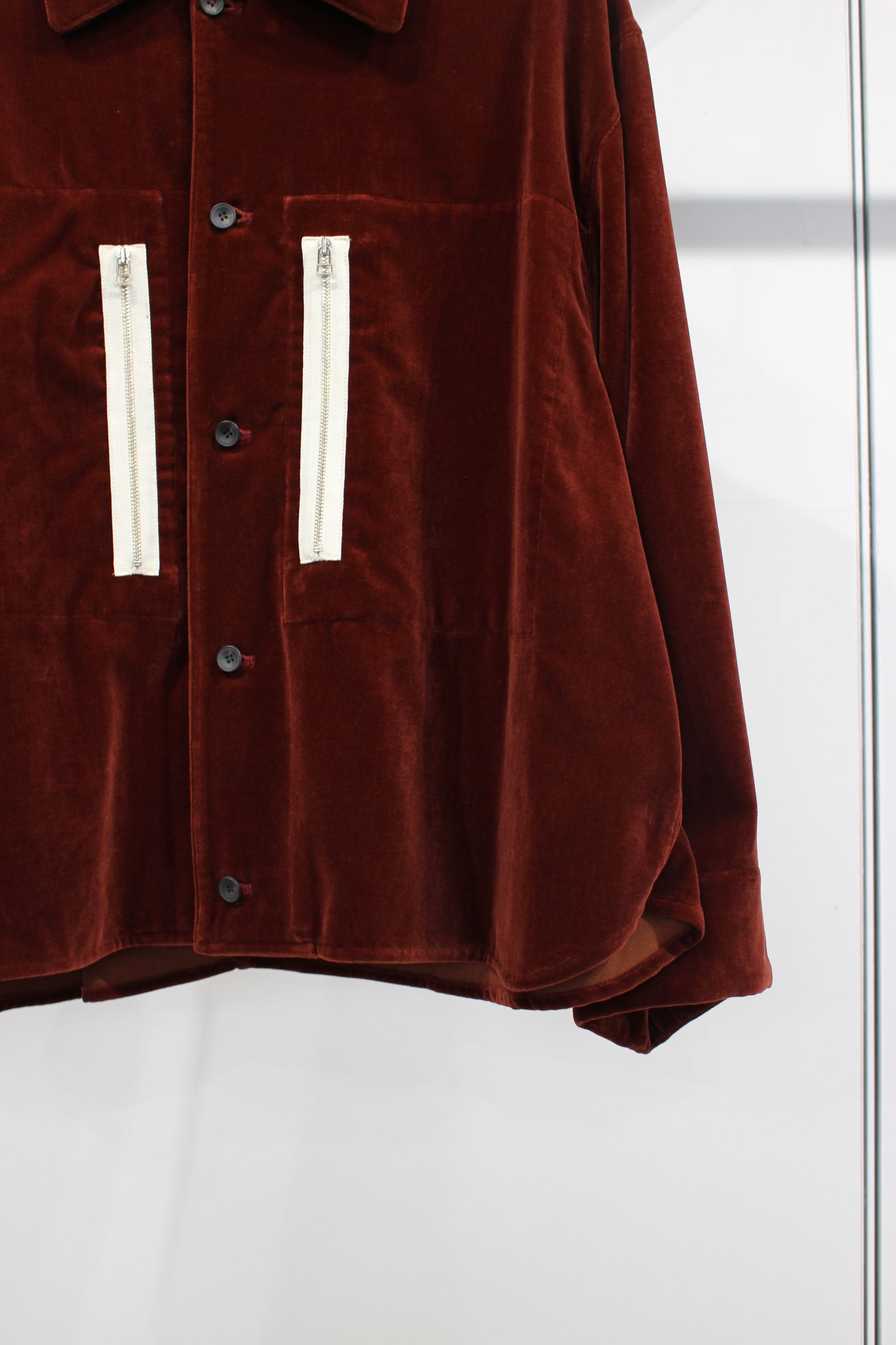 VELVET USED FINISH OVERSIZE SHIRT JACKET/ENJI