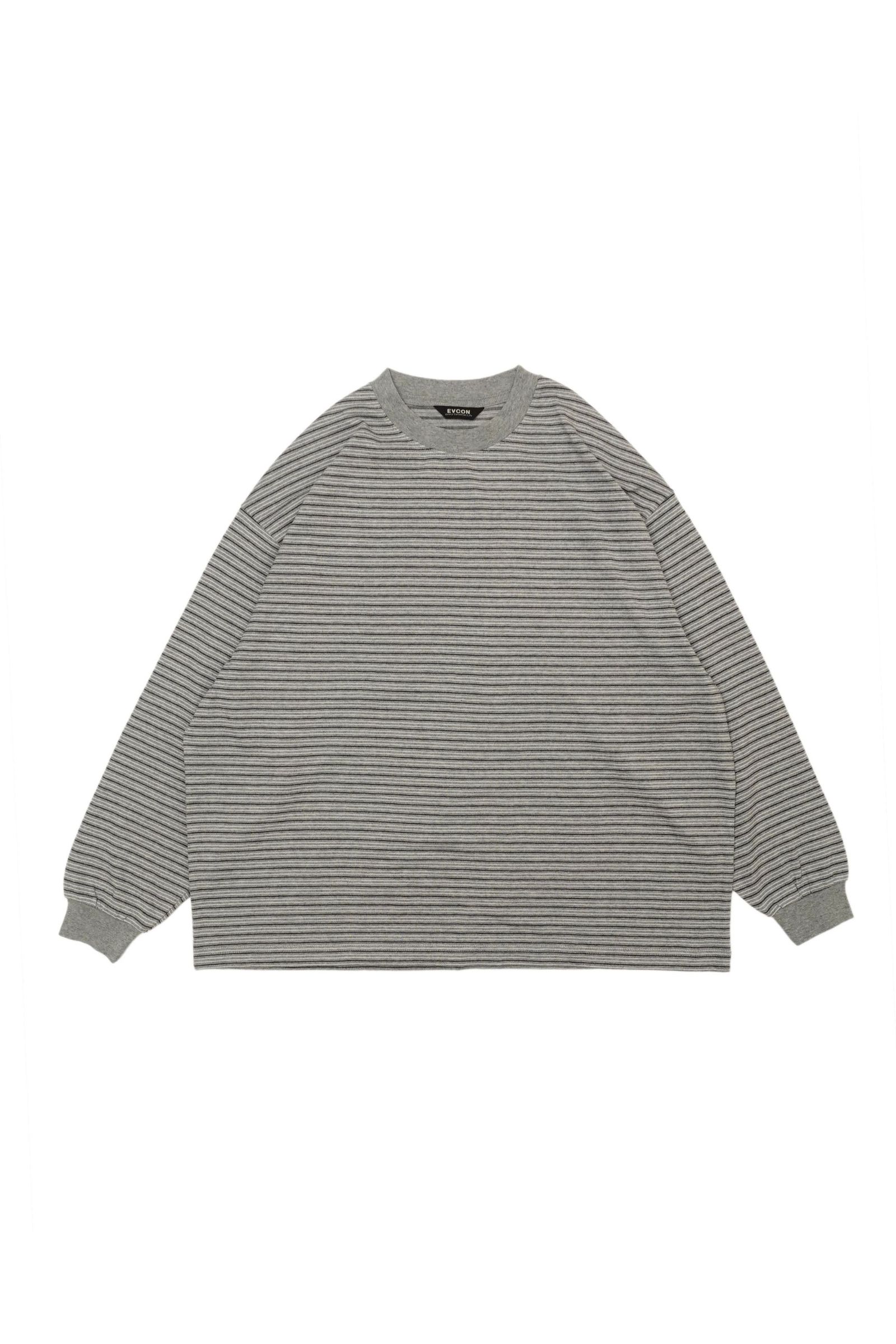 EVCON WIDE L/S TEE 3 XL グレイ EVCON - BORDER WIDE L/S T-SHIRT | GRAY | カットソー | NapsNote