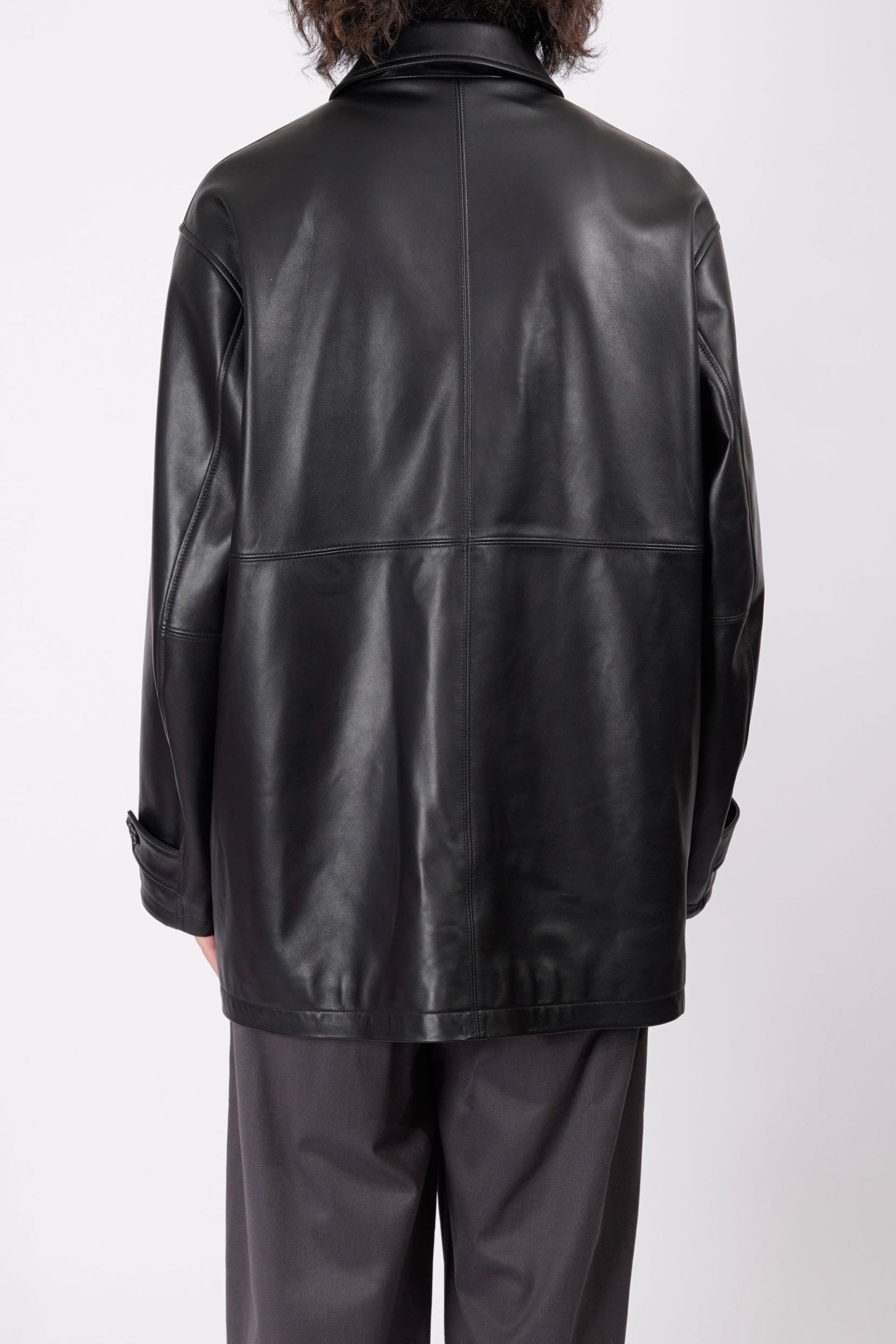 UNIVERSAL PRODUCTS - LEATHER CAR COAT | BLACK | レザーコート