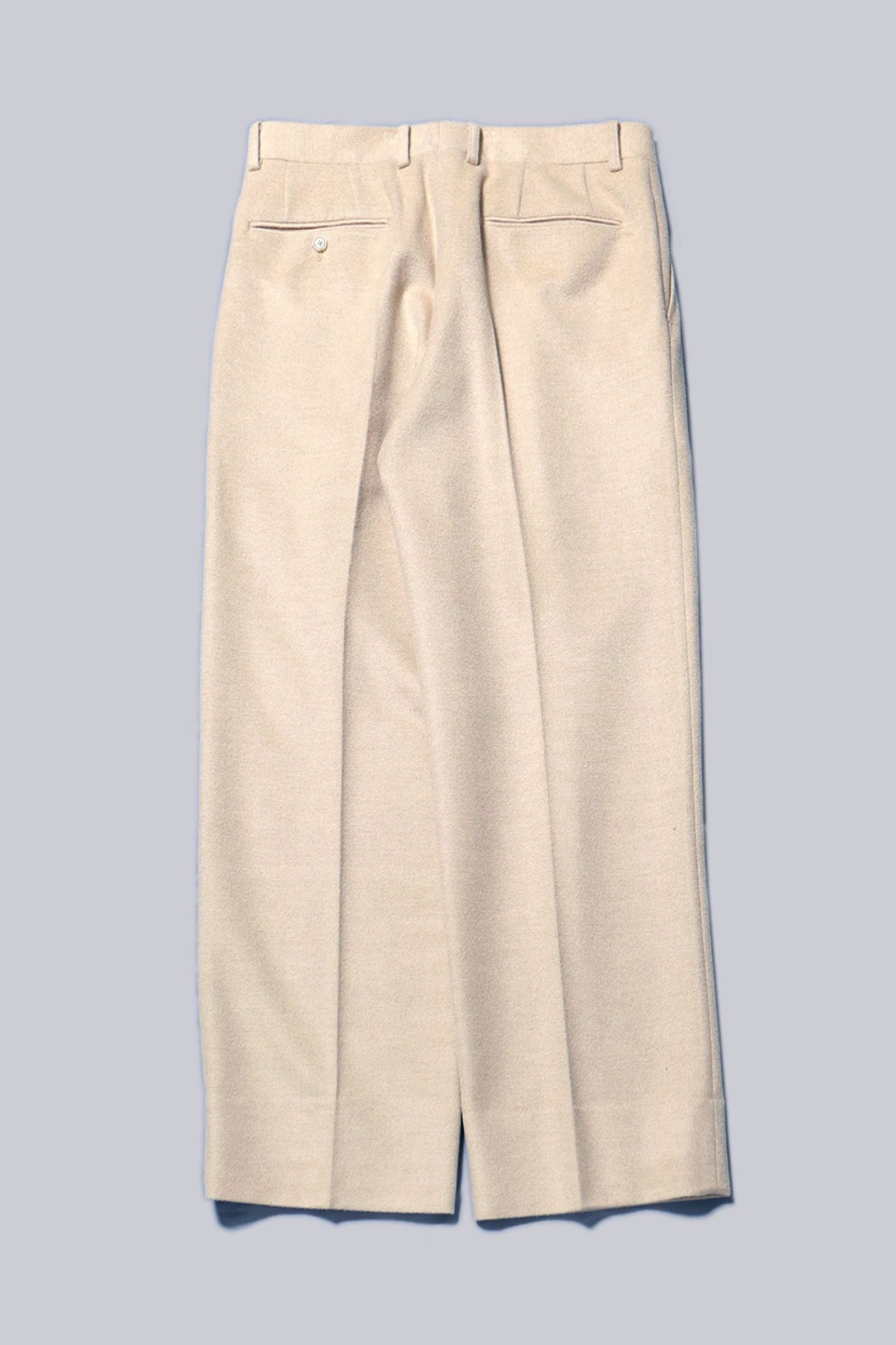 LIGHT MELTON CAMEL 2-TUCK STRAIGHT SLACKS | LIGHT BEIGE | スラックス