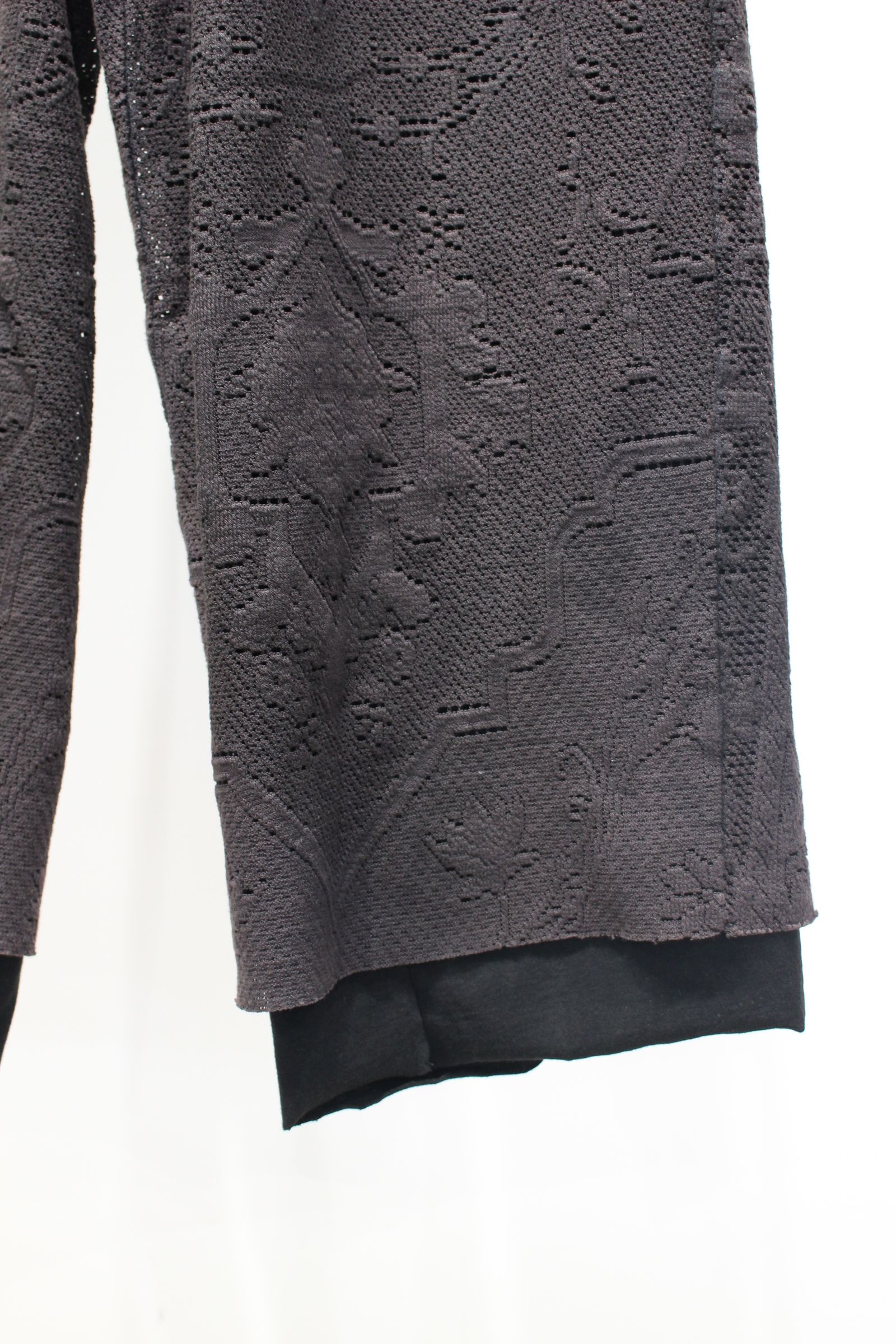 AGING LACE DOUBLE PANEL SLACKS | BLACK | スラックス