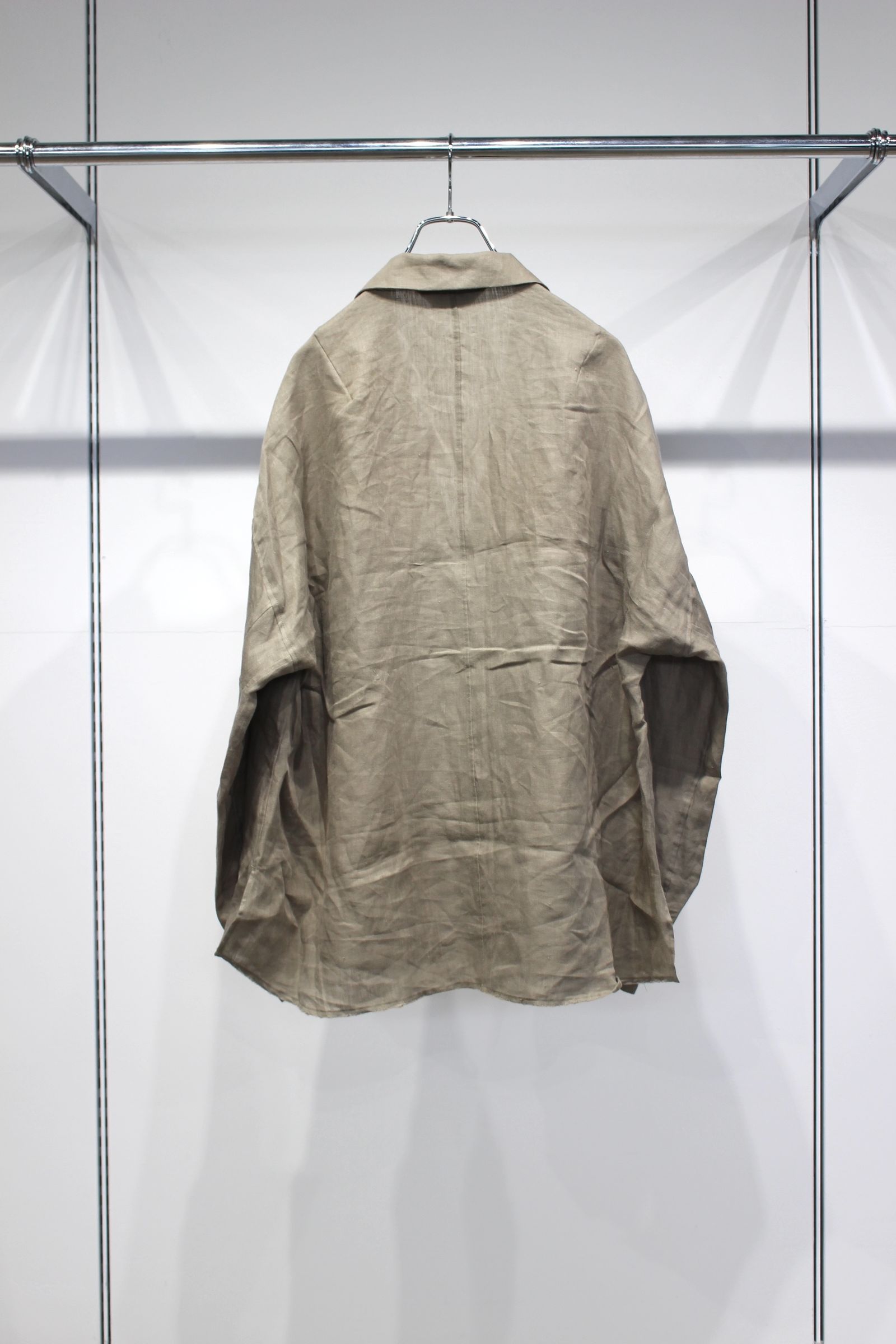 100/S LINEN TAILORED SHIRT | KHAKIBEIGE | シャツ