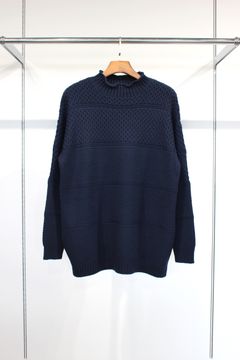 BIG SILHOUETTE WAFFLE P/O KNIT/NAVY