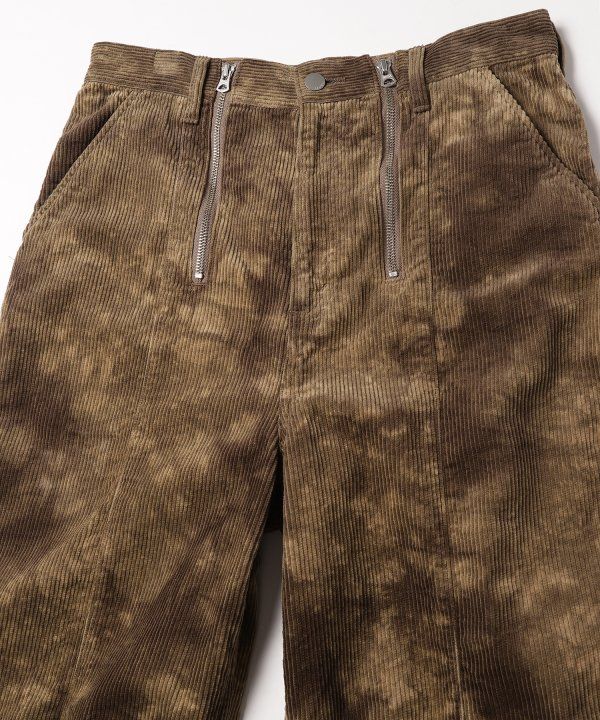 [ラスト1点] SWITCHING ZIP DYDE CORDUROY PANTS | KHAKI | コーデュロイパンツ