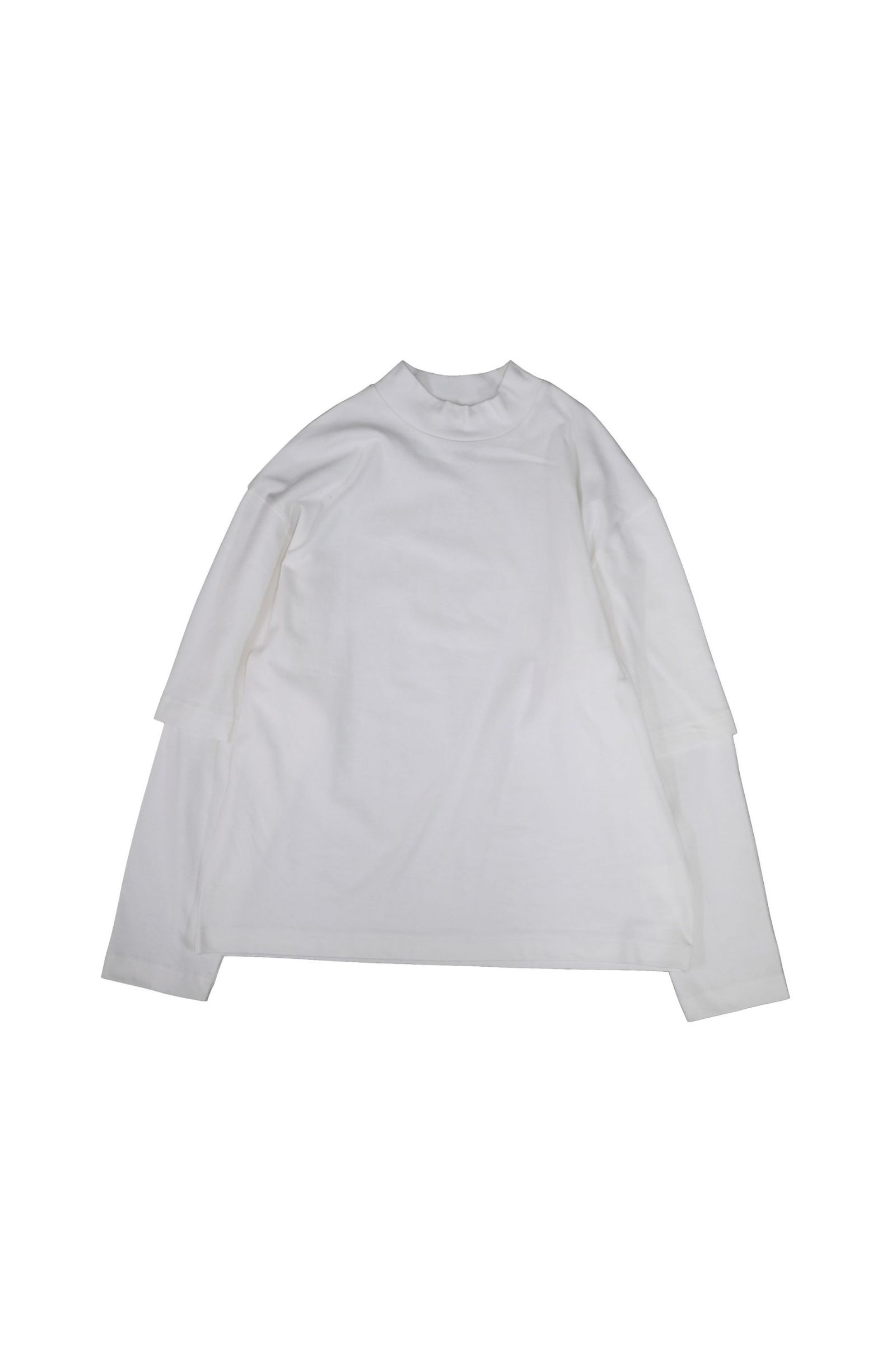 LAYERED MOC NECK L/S T-SHIRT"FRUIT OF THE LOOM"/カットソー
