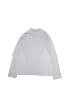 LAYERED MOC NECK L/S T-SHIRT"FRUIT OF THE LOOM"/カットソー