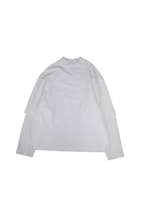 LAYERED MOC NECK L/S T-SHIRT"FRUIT OF THE LOOM"/カットソー