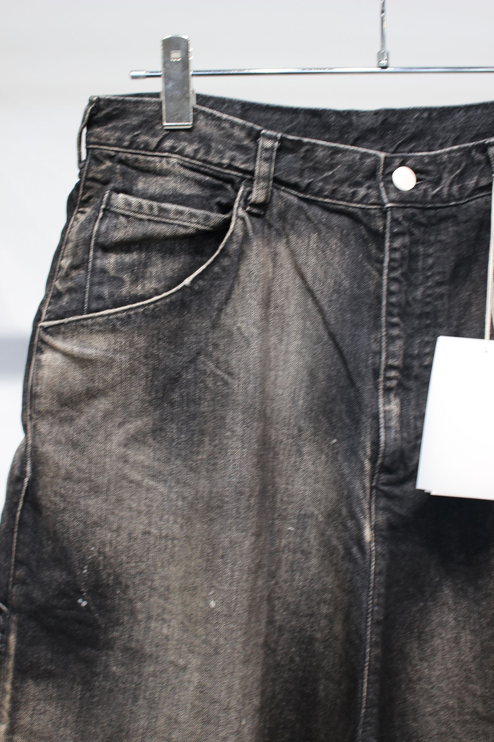 DENIM PAINTER SHORTS | BLACK | デニムショーツ
