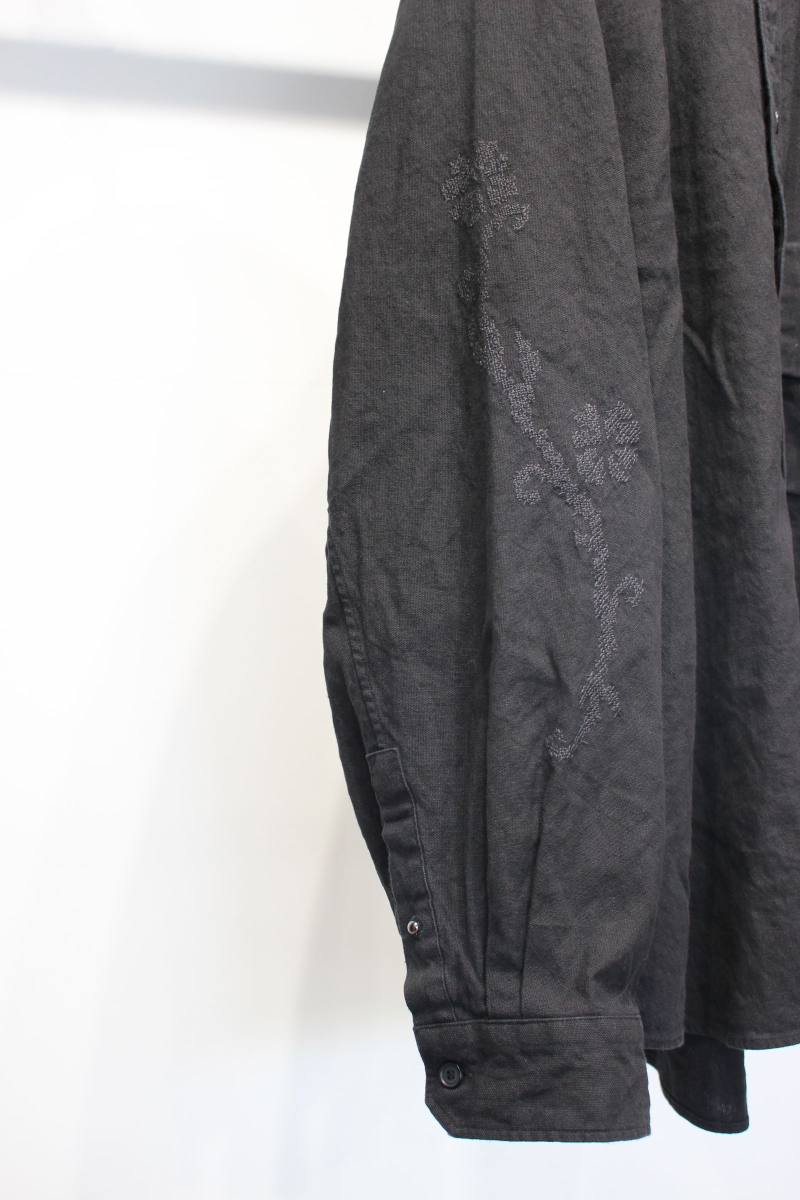 [ラスト1点] L/C NEP FLOWER EMBROIDERY OVER SHIRT | BLACK | オーバーシャツ
