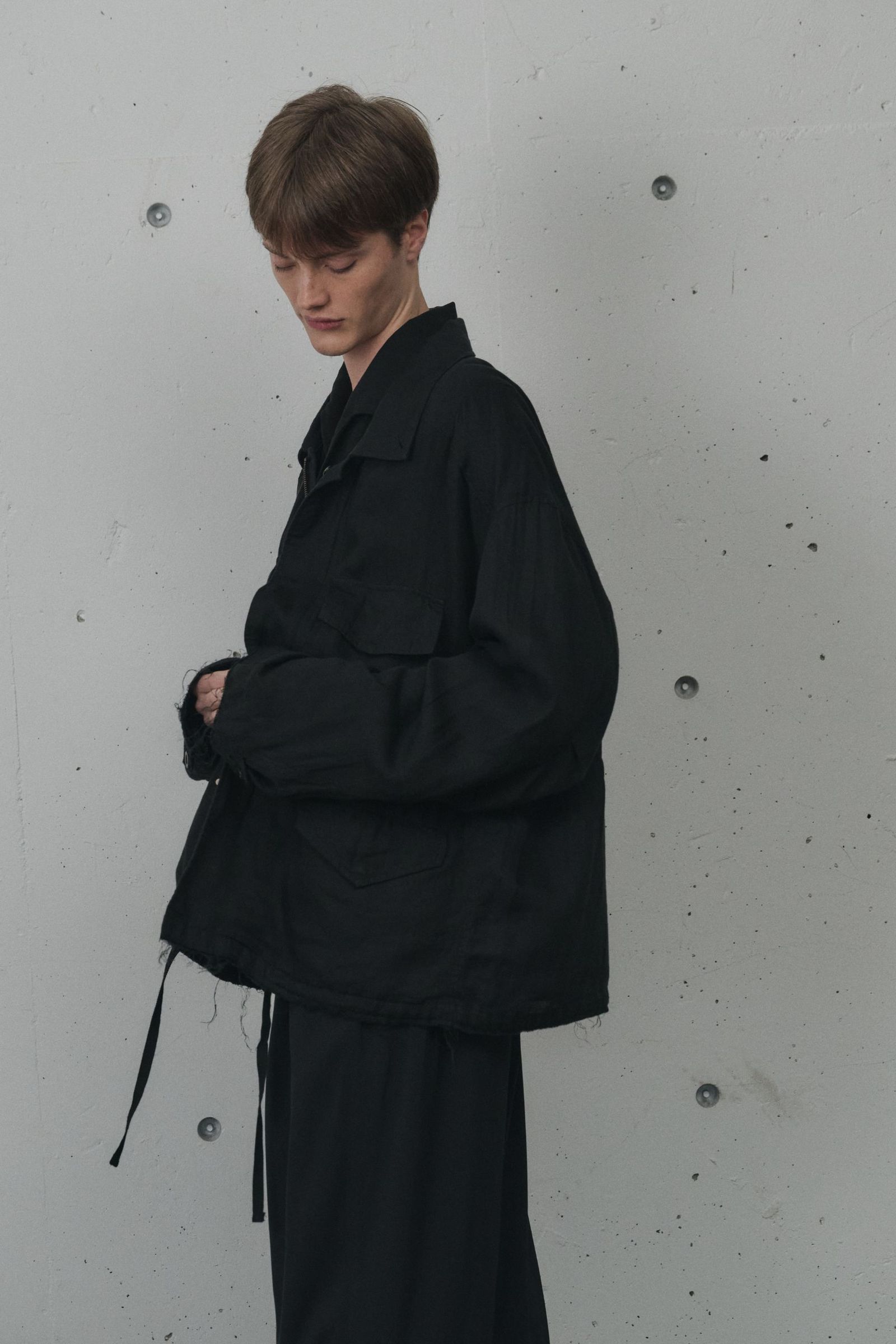100/S LINEN FIELD JACKET | BLACK | フィールドジャケット