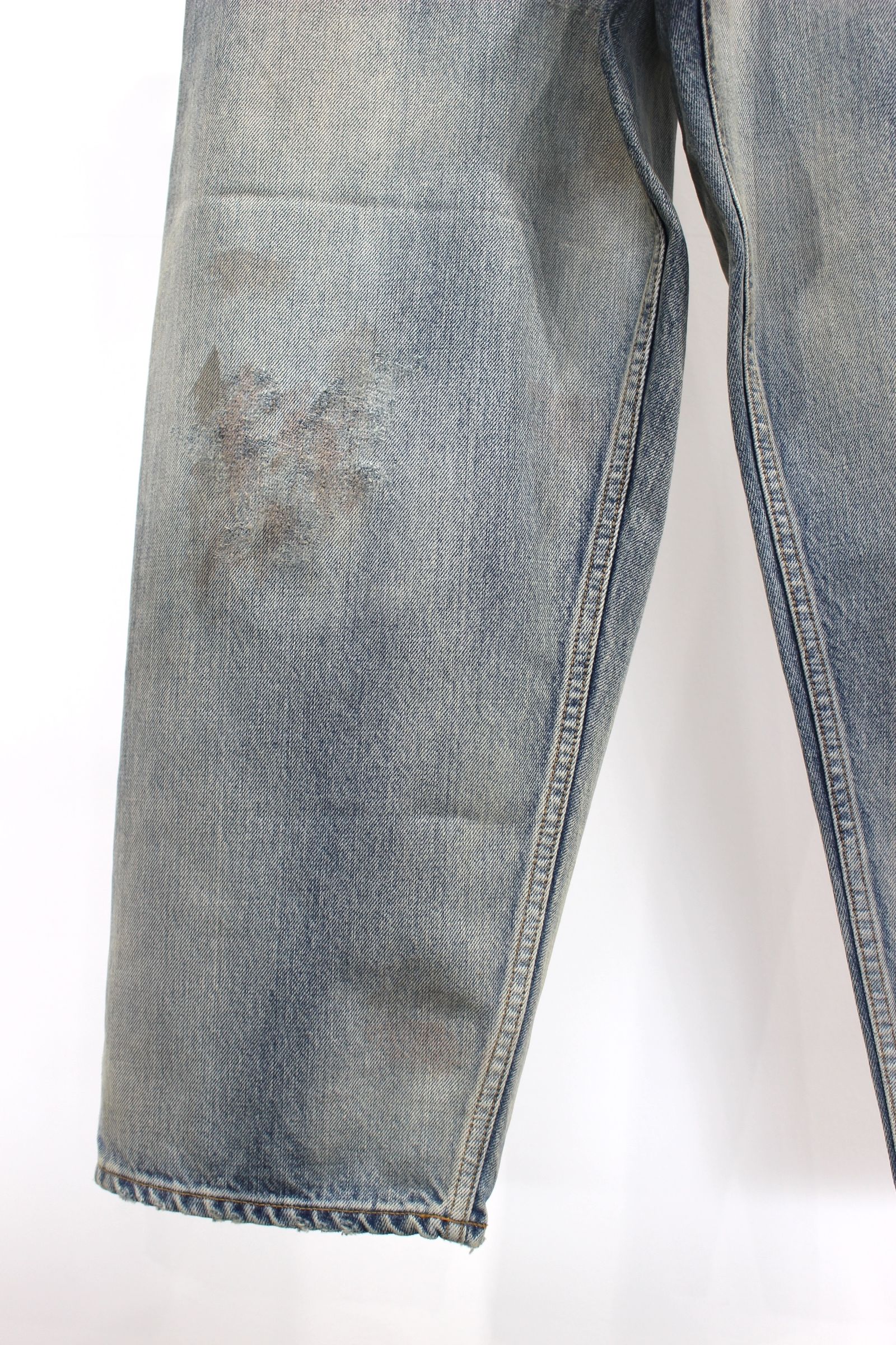 ANCELLM - AGING SELVEDGE TAPERED 5P DENIM PANTS | INDIGO